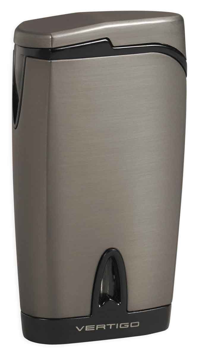 Vertigo Twister Dark Gunmetal Quad Torch Lighter - Premium Windproof Butane Lighter for Cigars, Candles, Camping & Outdoor Use
