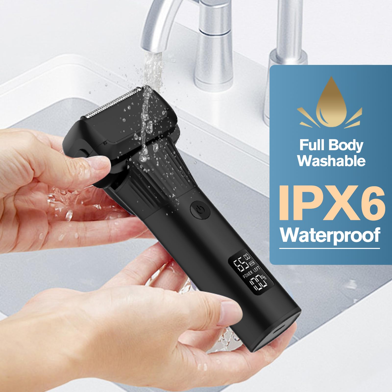 Premium Men's Electric Razor - 5 Blade Foil Shaver for Coarse Hair, Cordless Wet/Dry Rechargeable Shaver with 2 Speeds - Perfect for Travel & Daily Shaving | Ideal for Home, Office & Gym Use