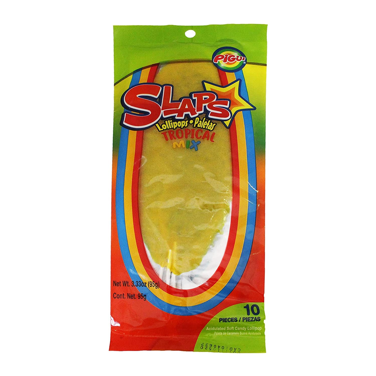 Pigui Slaps Tropical Flavor Paletas Mexican Candy - 100 Lollipops for Parties, Gifts & Snacking | Authentic Mexican Treats