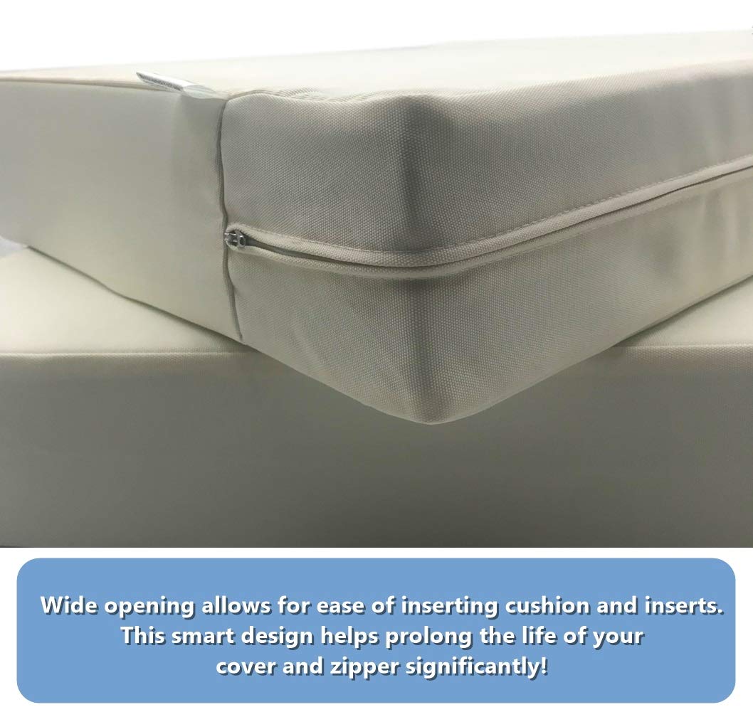 Premium Waterproof Outdoor Chair Cushion Covers - Cream White 25