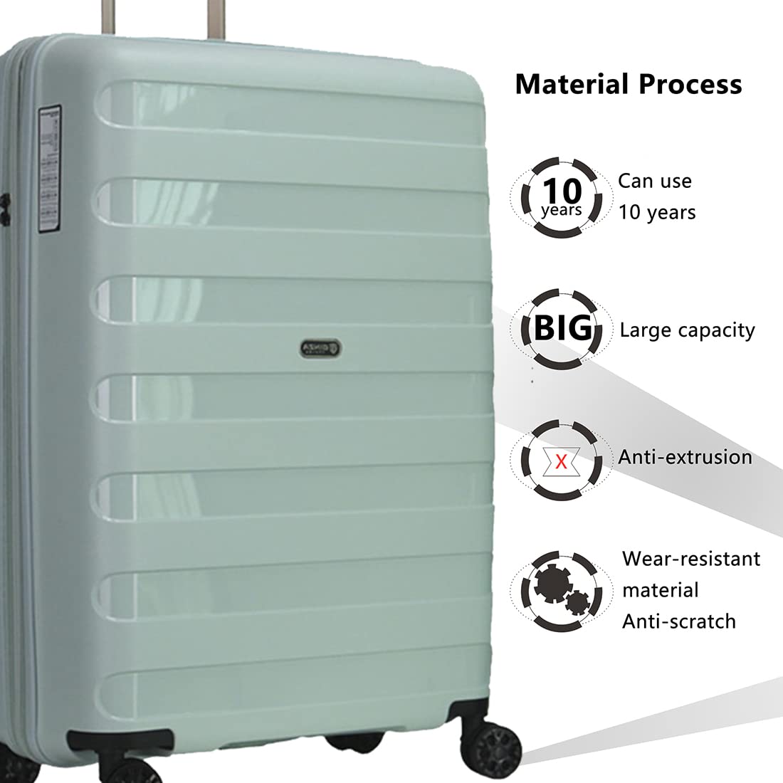 2-Piece Expandable PP Luggage Set with Spinner Wheels & TSA Lock - 20