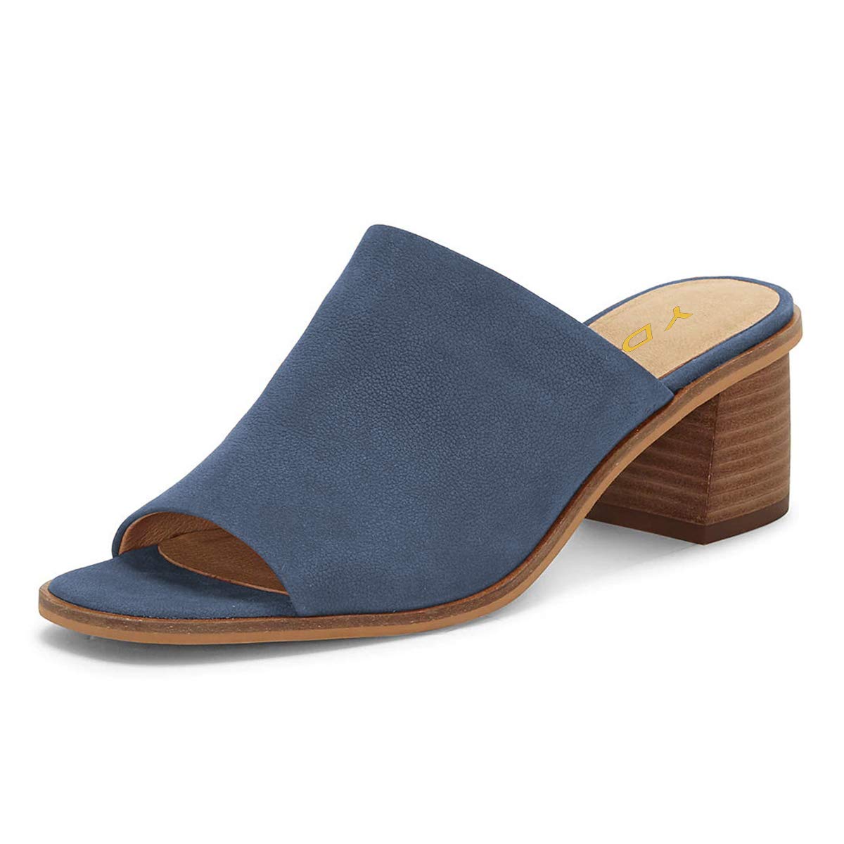 YDN Women's Casual Square Toe Slip-On Mule Slippers - Chunky Low Heel Sandals for Summer, Date Night & Home Comfort | Breathable & Stylish Footwear