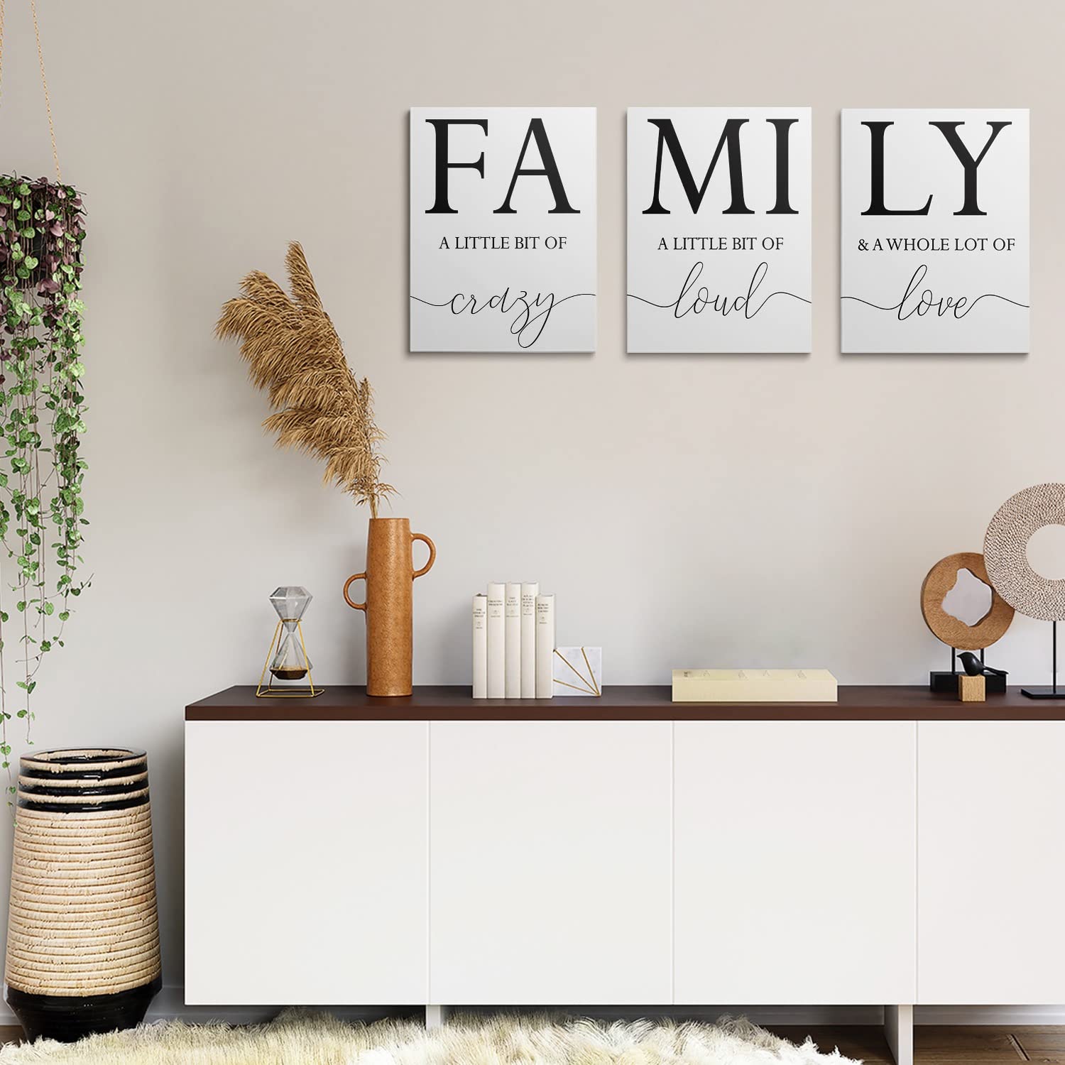 GUBIYU Modern Black and White Framed Canvas Wall Art Set of 3 - 24x36 Inch Inspirational Home Decor for Living Room, Bedroom & Dining Room | Perfect for Housewarming Gifts & Interior Design