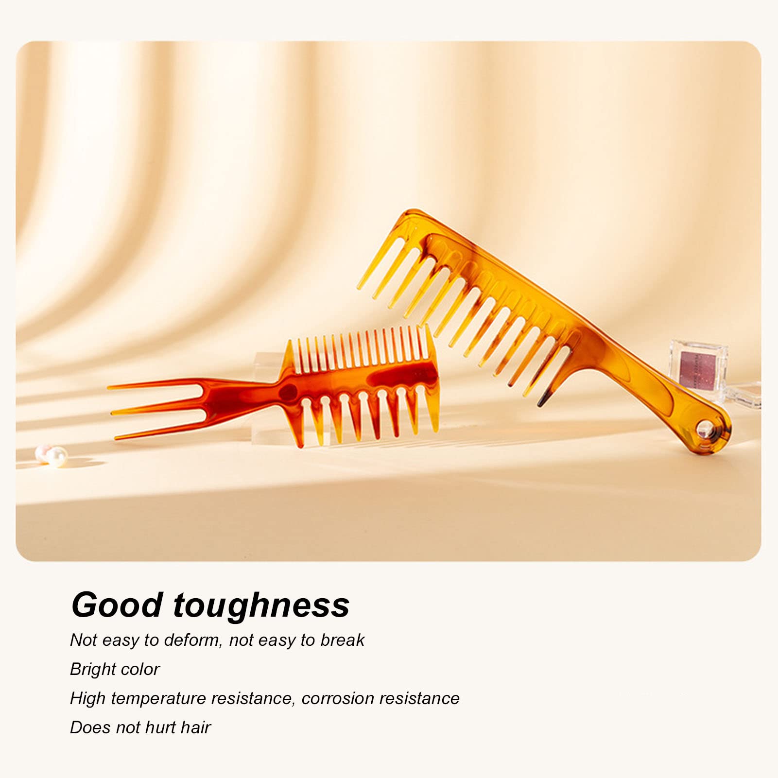 3pcs Hair Comb Set for Men & Women - Oil Head Comb, Fish Bone Comb & Slicked Back Comb - Professional Wide Tooth Styling Tools for Home & Barber Shop - Perfect for Hair Care, Styling & Grooming
