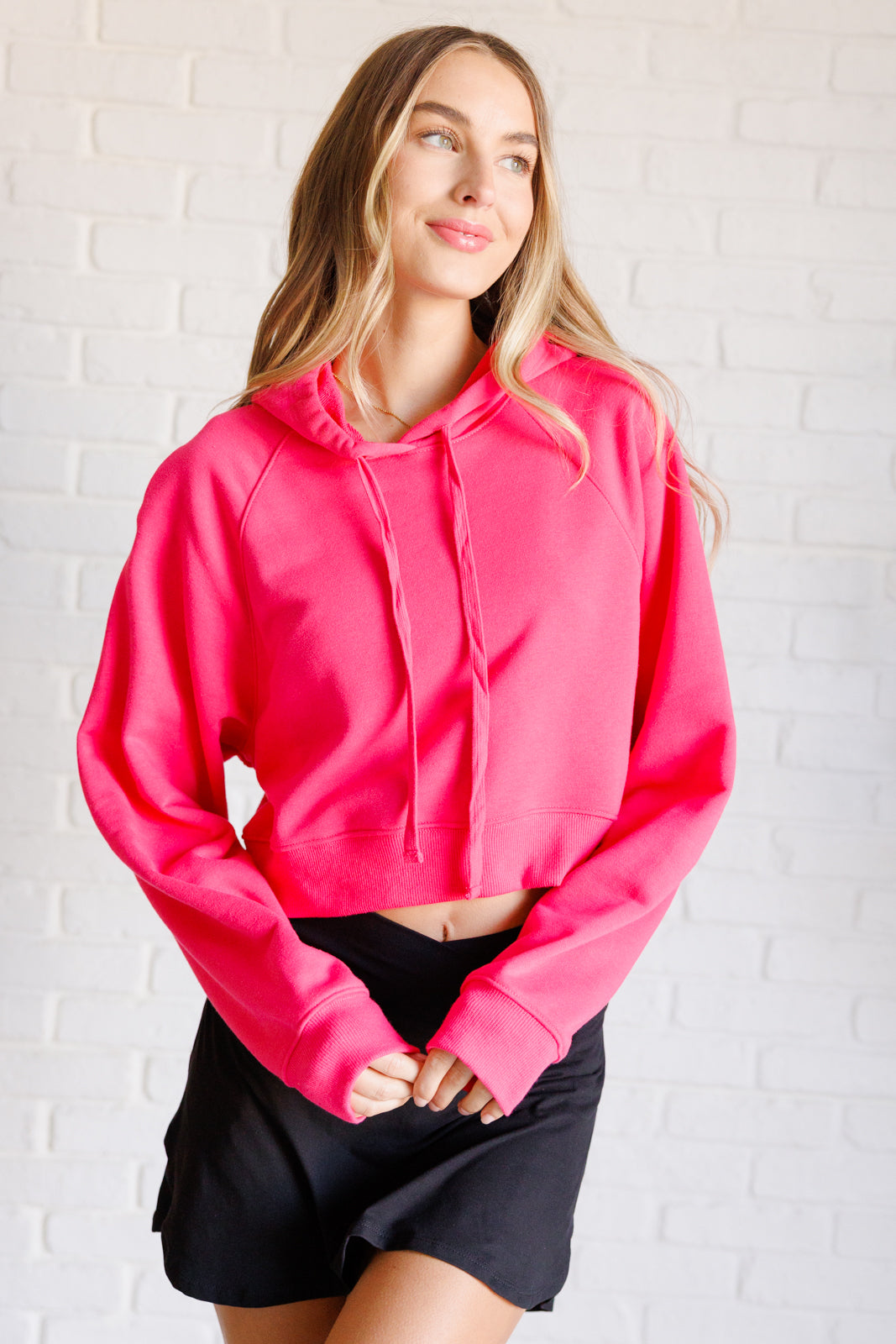 Had Me in the First Half Pullover Hoodie - Soft Cotton Flamingo Pink Sweatshirt for Women | Casual Streetwear, Lounge Wear & Gift Idea