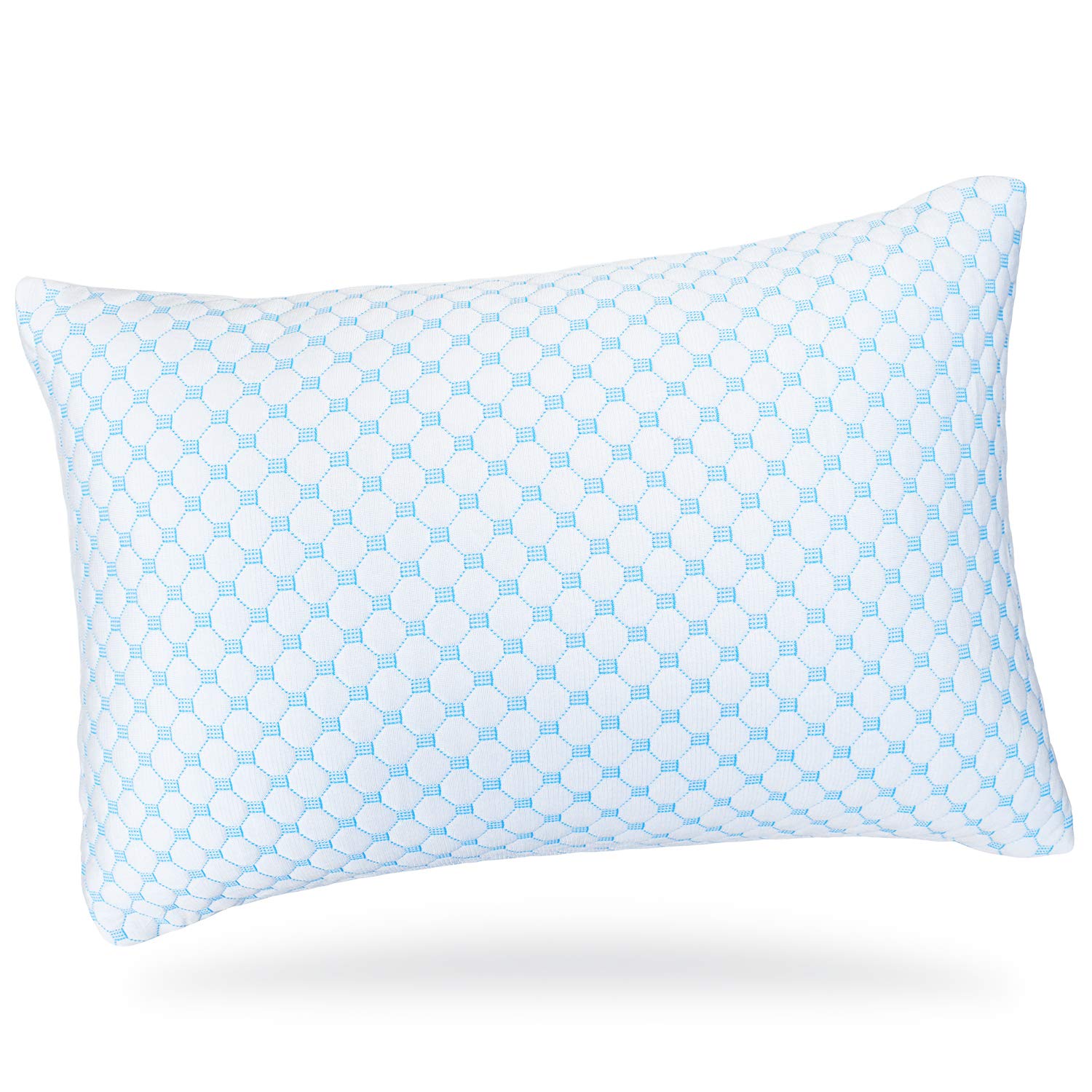 Clara Clark Cooling Memory Foam Pillow for Side Sleepers - Queen Size 18x26 - Reversible Gel Pillow with Breathable Cover for Hot Sleepers - Luxury Bed Pillow for Back & Stomach Sleepers - Perfect for Night Sweat Relief & Better Sleep