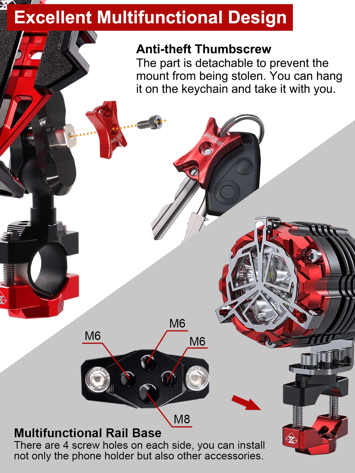 Heavy Duty Motorcycle Phone Mount - Anti-Theft All Metal Holder for Harley & Handlebars - Perfect for Adventure Riding