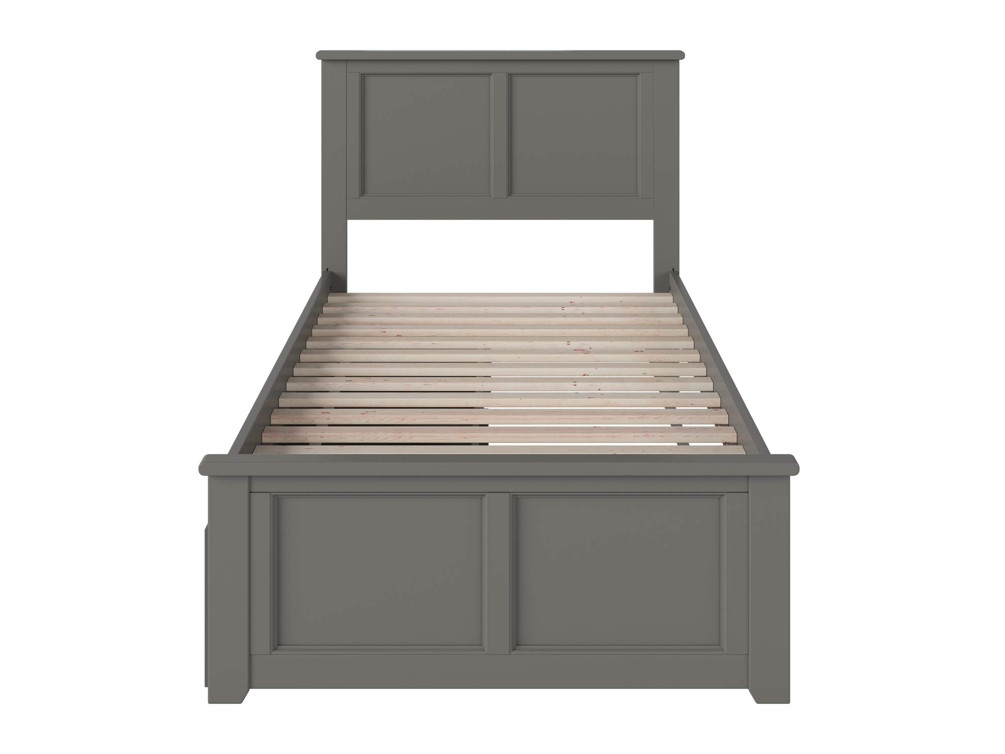 Atlantic Furniture AR8616119 Madison Twin XL Platform Bed with Matching Footboard & 2 Urban Storage Drawers - Space-Saving Grey Bed Frame for Small Bedrooms, Dorms & Guest Rooms