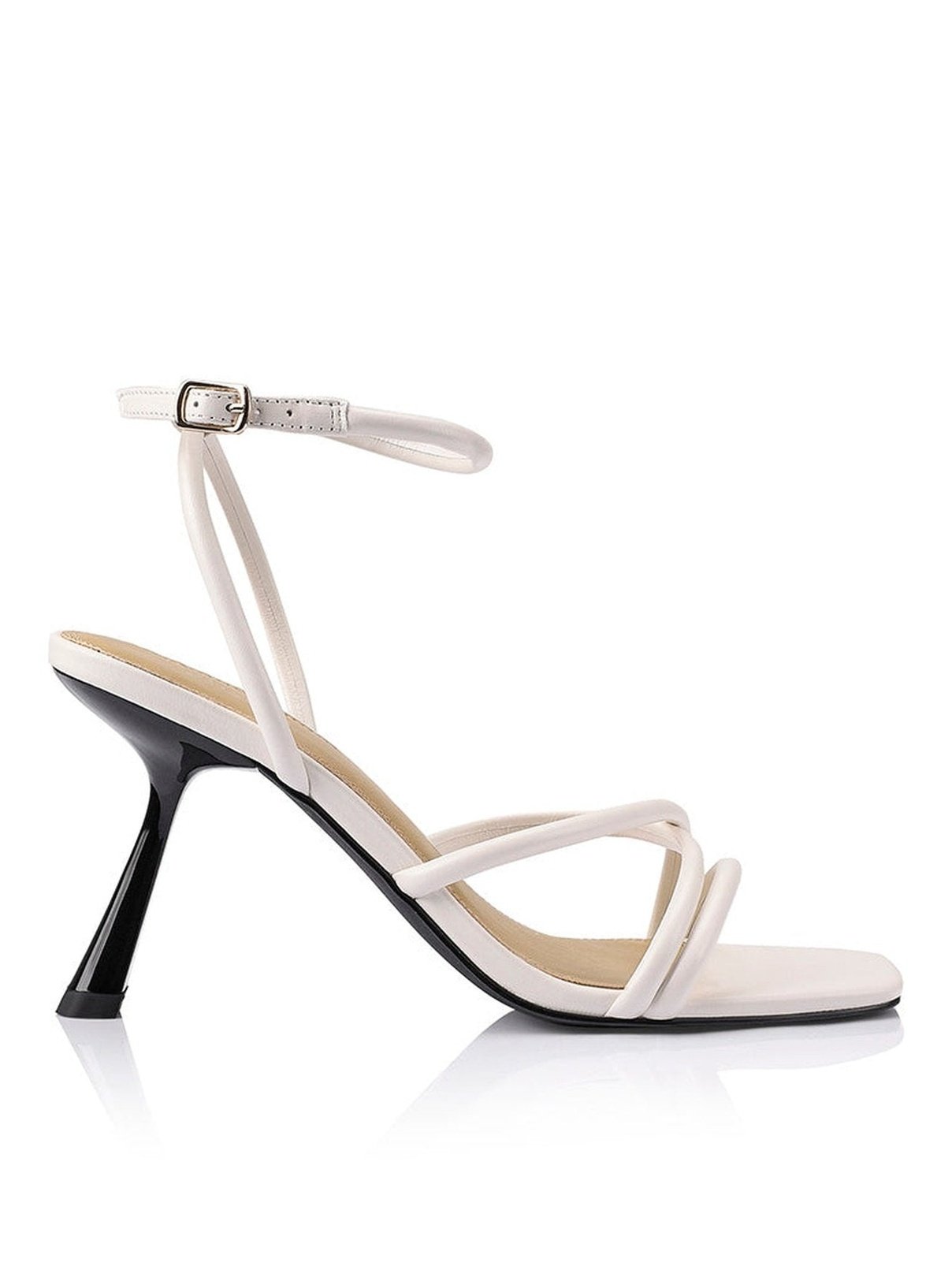 Spruce Heeled Sandals - Premium Chalk Leather Women's Dress Sandals for Summer Weddings & Evening Events