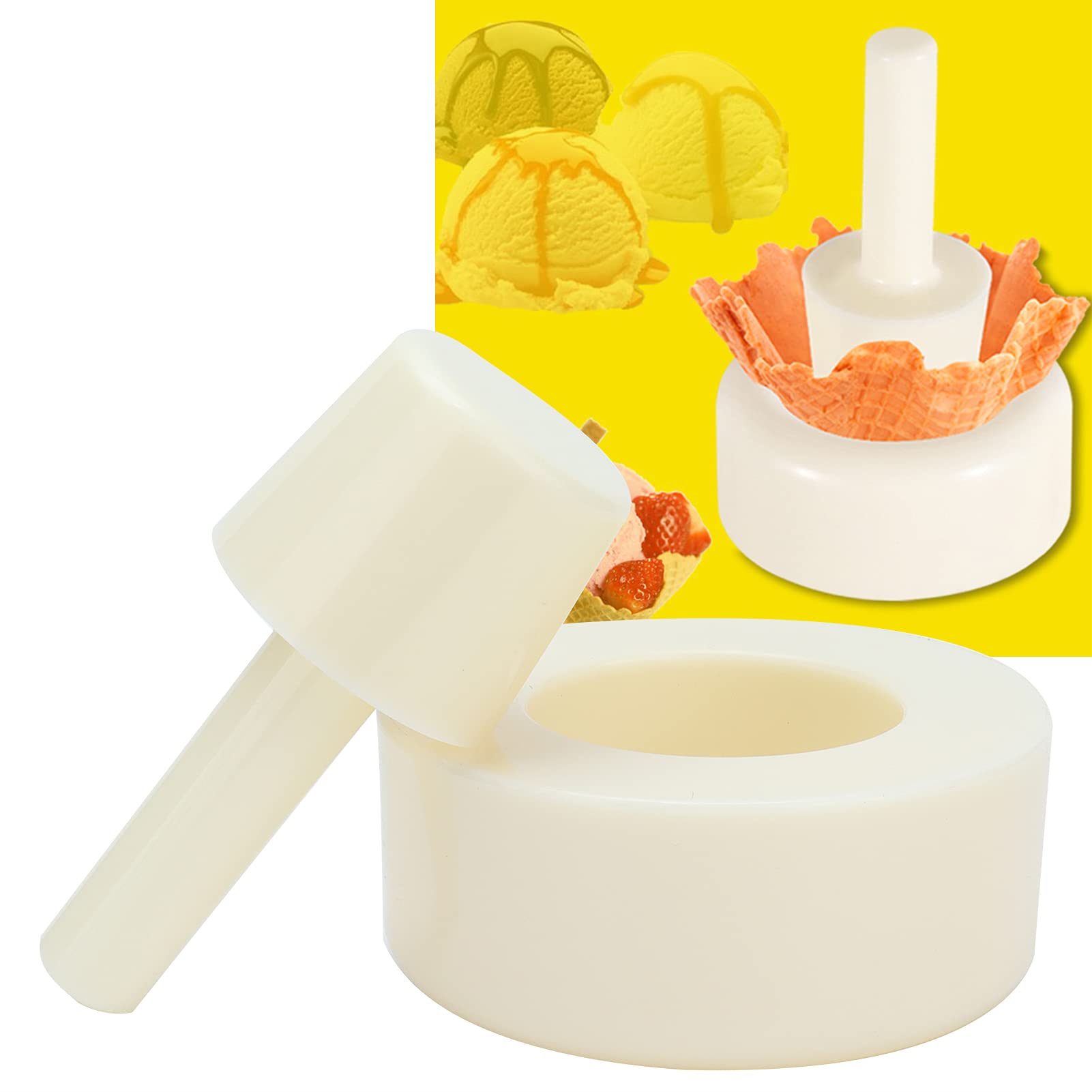 Crispy Waffle Cone Maker Kit - Plastic Ice Cream Cone Roller & Egg Roll Forming Tool for DIY Homemade Waffle Cones | Perfect for Kitchen, Dessert Shops & Ice Cream Parlors
