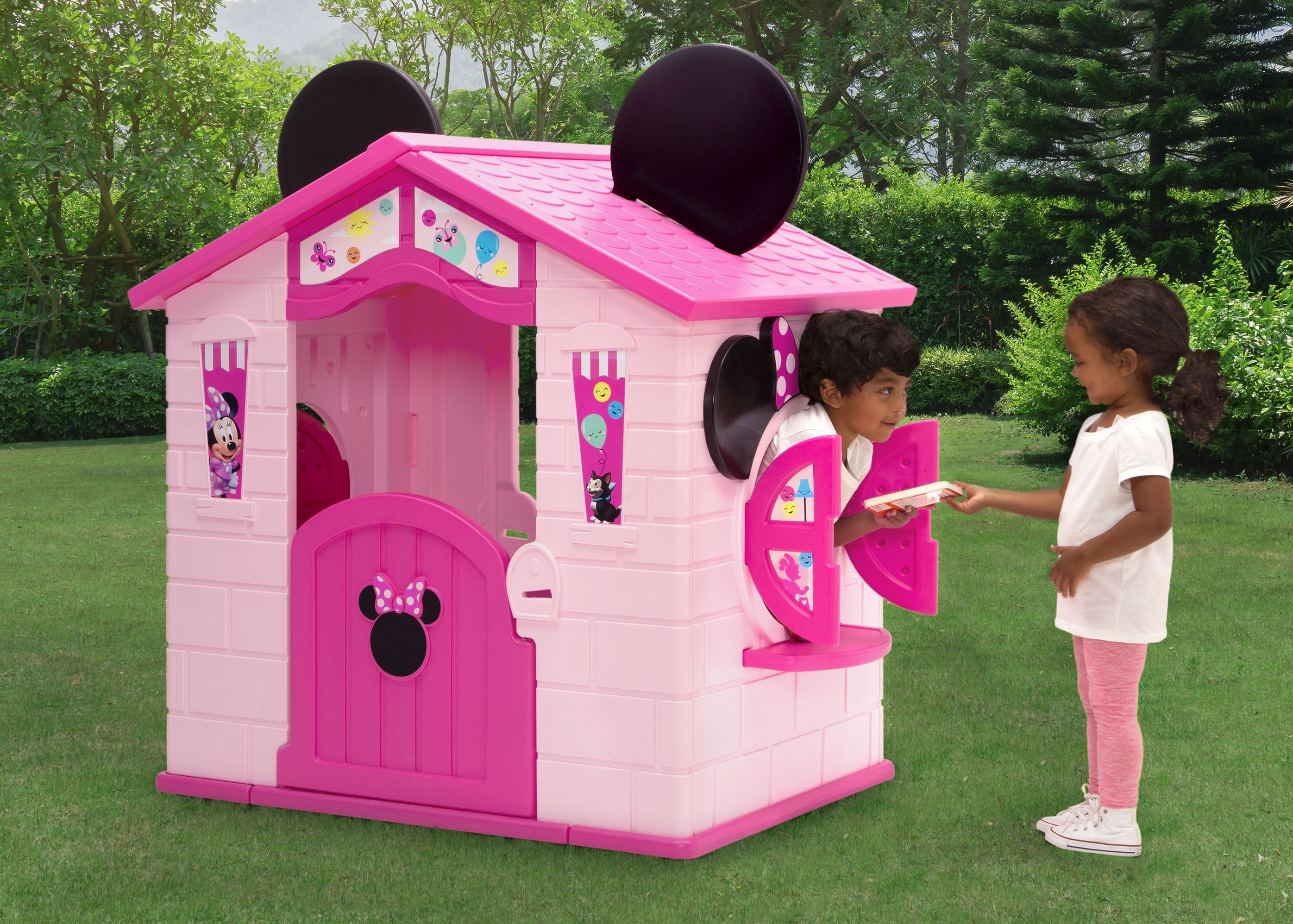 Minnie Mouse Plastic Playhouse for Kids - Indoor & Outdoor Use with Easy Assembly - Perfect for Backyard, Playroom & Birthday Parties