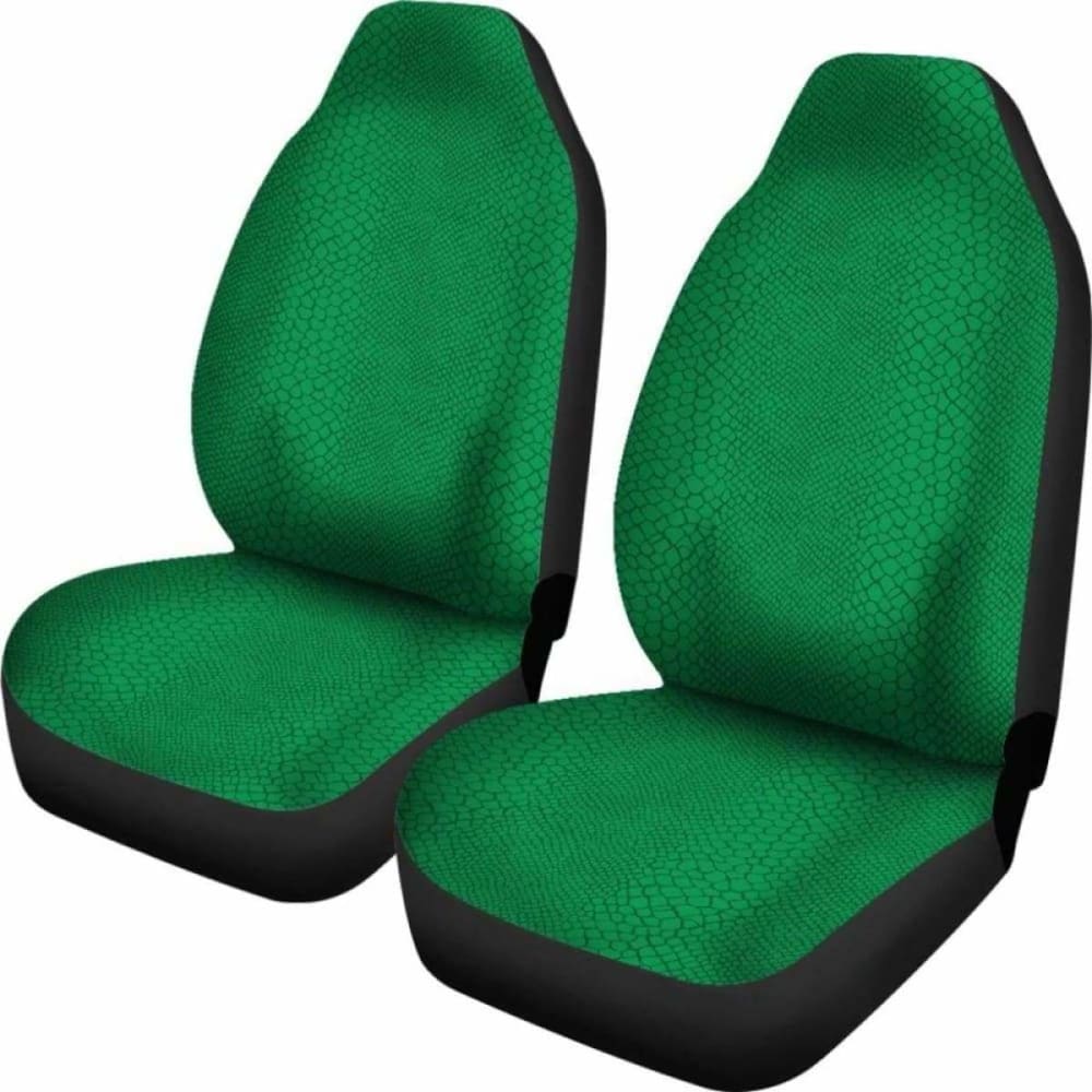 Premium Bright Green Reptile Pattern Snake Skin Texture Car Seat Covers - Universal Fit for Cars, Trucks & SUVs - Waterproof & Durable Auto Accessories for Stylish Interior Protection
