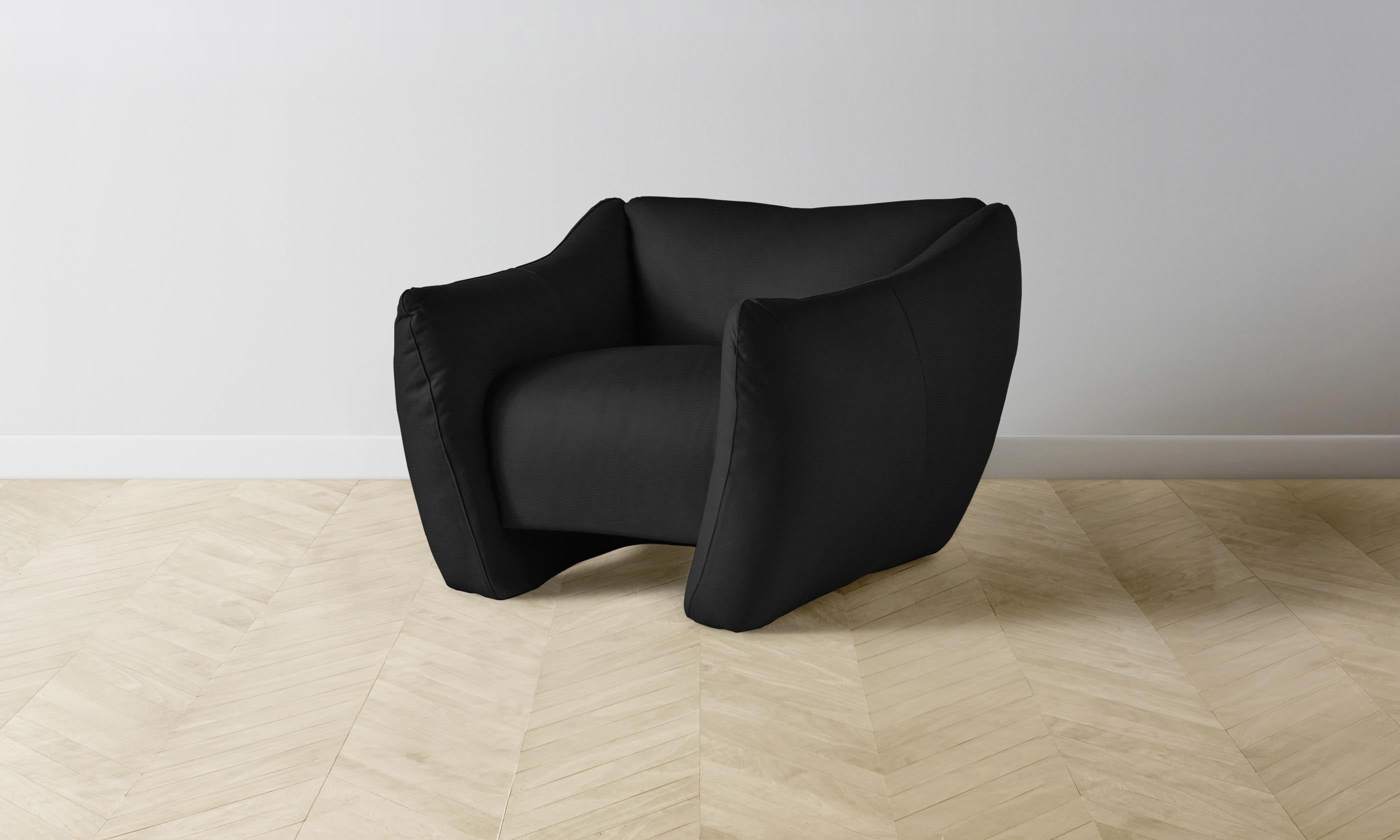 Premium The Bond Chair - Genuine Pebbled Leather in Ink Black - Stylish & Comfortable Office & Home Seating for Work & Relaxation