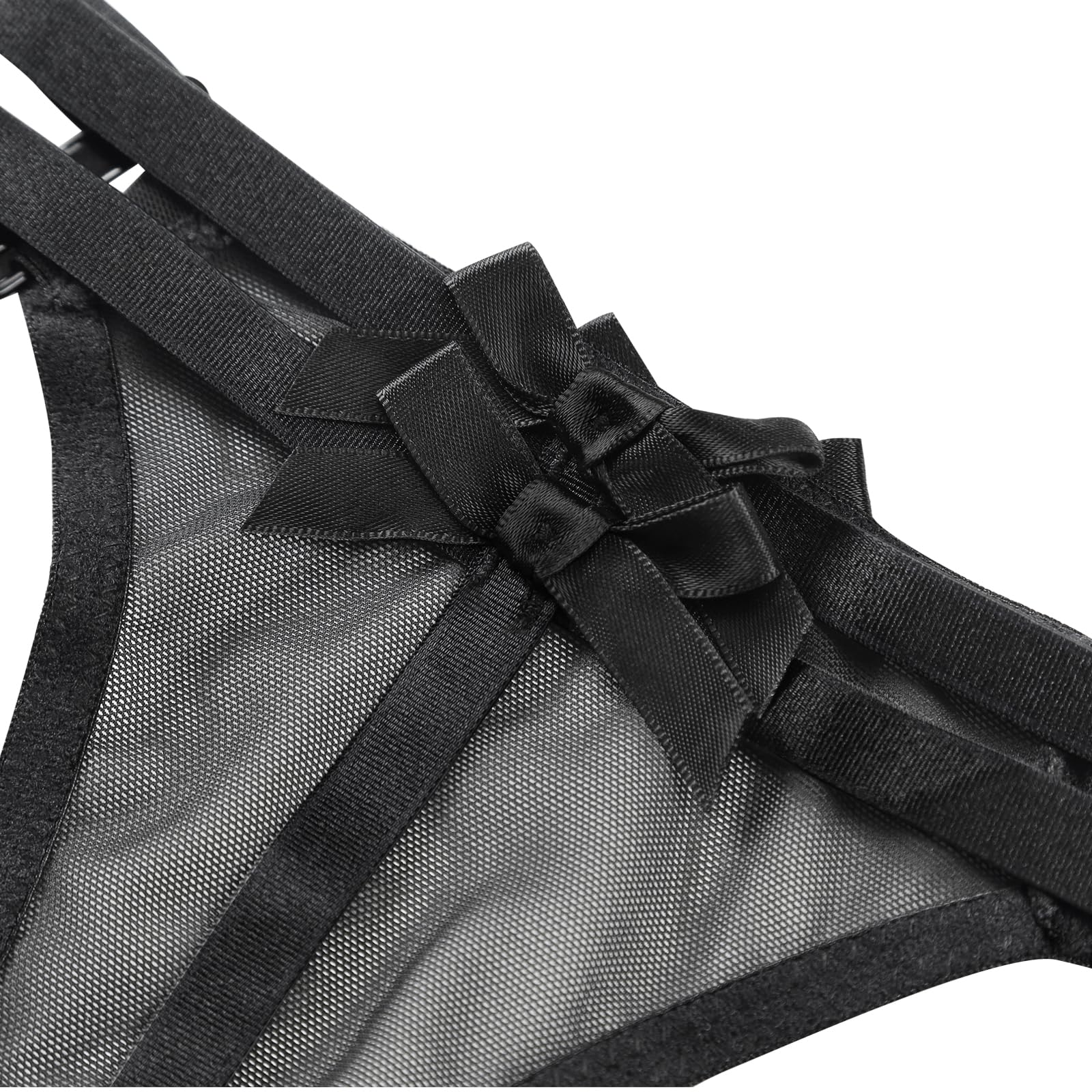 Littleforbig Women's Mesh Underwear Delilah Two Strap Style 2 Pack Bow-Back Luxury Lingerie Thong - Sexy Comfort for Date Night & Special Occasions