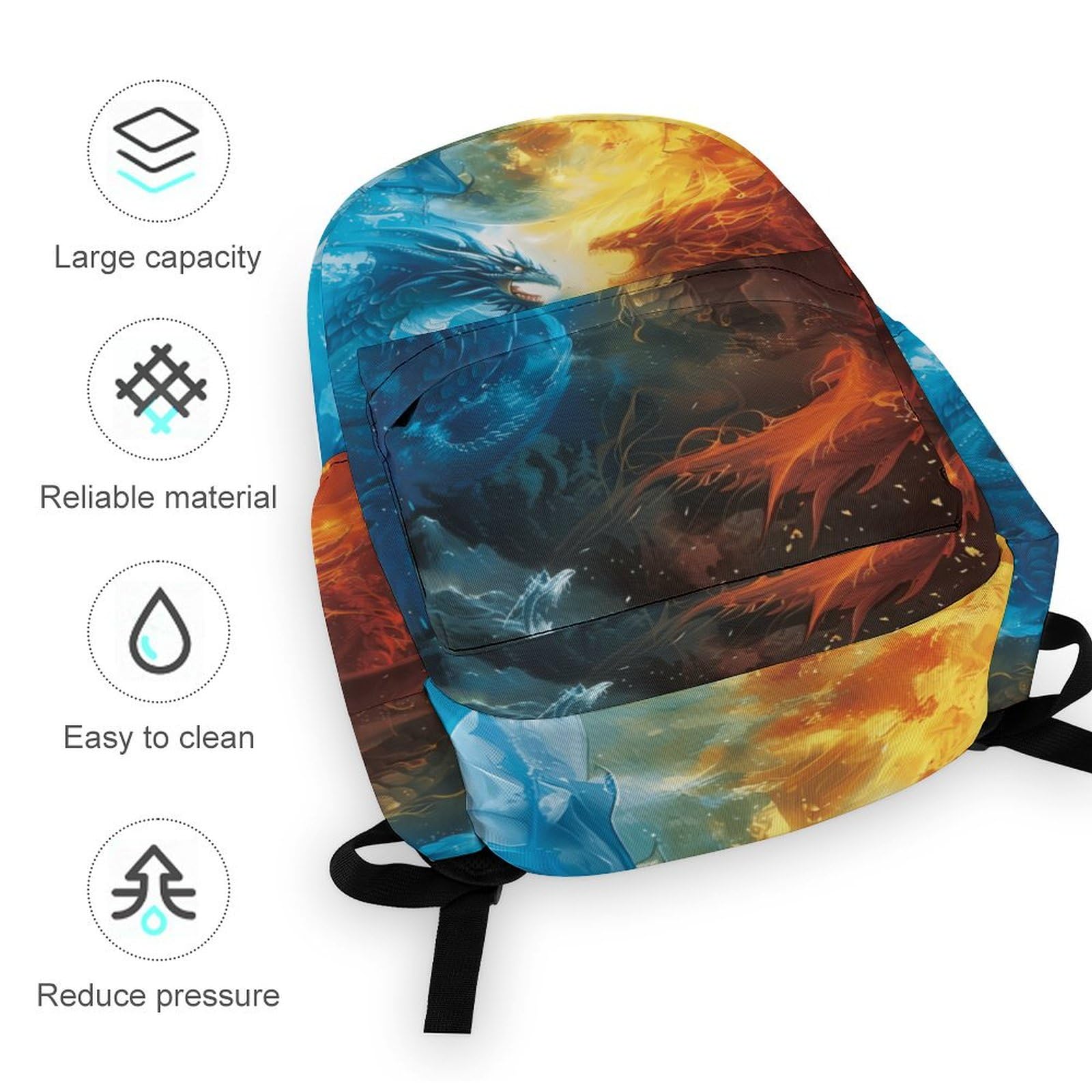 Cool Dragon Backpack for Boys & Toddlers - 16.5 Inch Cartoon School Bag for Kids, Travel & Daily Use | Durable & Stylish Backpack for School, Daycare & Outdoor Adventures
