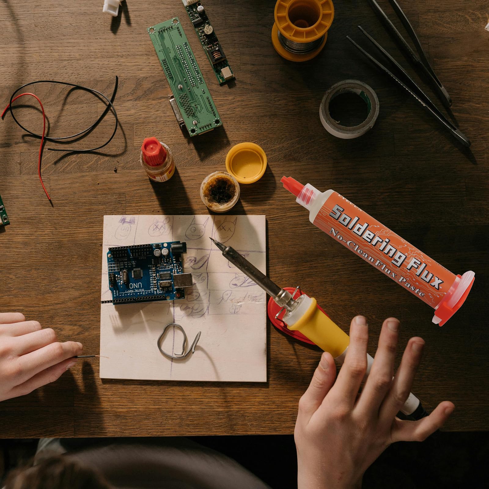 Lead-Free No Clean Soldering Flux Paste (30CC) - Rosin Flux for Circuit Boards & Electronics Soldering | Ideal for PCB Repair, DIY Projects & Professional Electronics Work