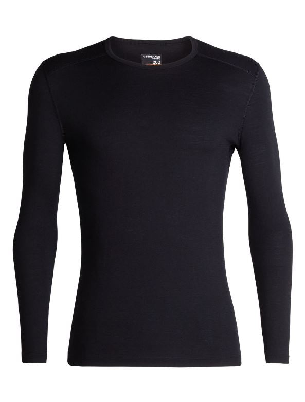 Icebreaker 200 Oasis LS Crew Men's Merino Wool Base Layer - Warm & Breathable for Hiking, Skiing & Outdoor Activities