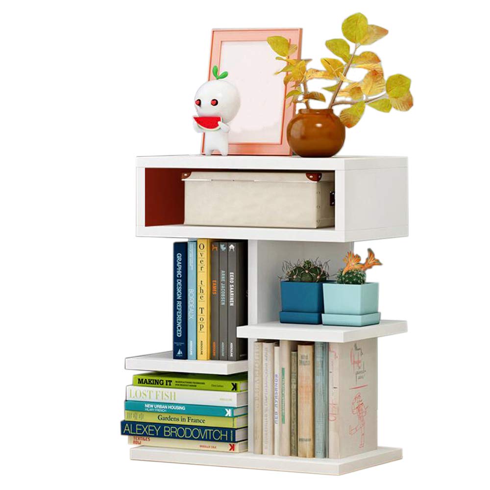 Jcnfa Wooden Bookcase - Creative Bookshelf & Simple Storage Rack for Students, Small Countertop Organizer, Desktop Storage Box (Color B) - Perfect for Dorm Rooms, Home Offices & Small Spaces