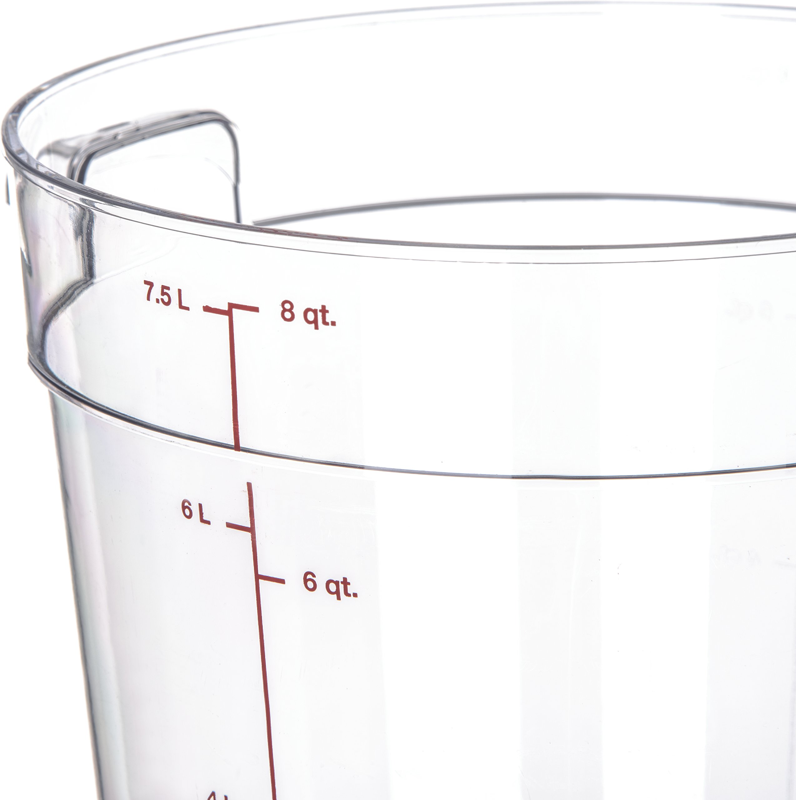 Carlisle Storplus 8 Quart Clear Polycarbonate Round Food Storage Container - Stackable Design for Catering, Buffets & Restaurants | Ideal for Food Prep, Leftovers & Commercial Kitchen Storage