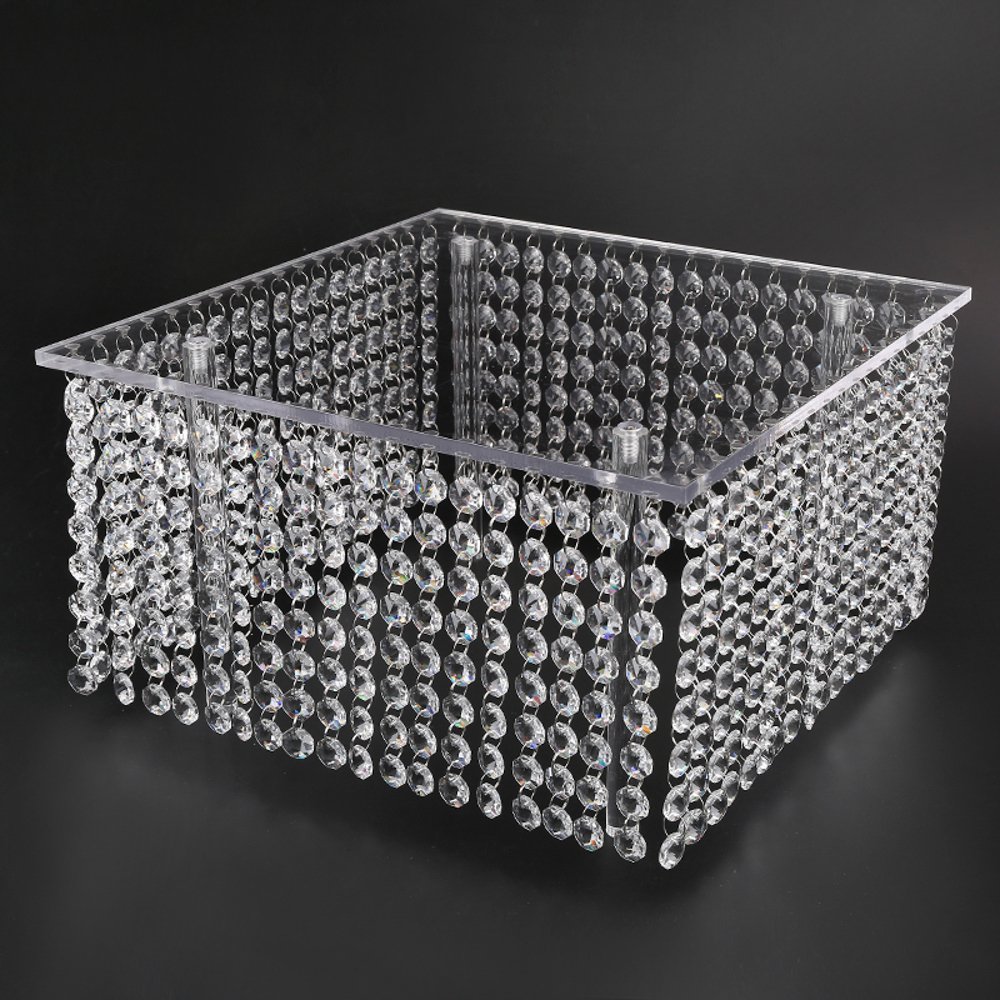 Elegant Acrylic Crystal Chandelier Wedding Cake Stand - 13.5