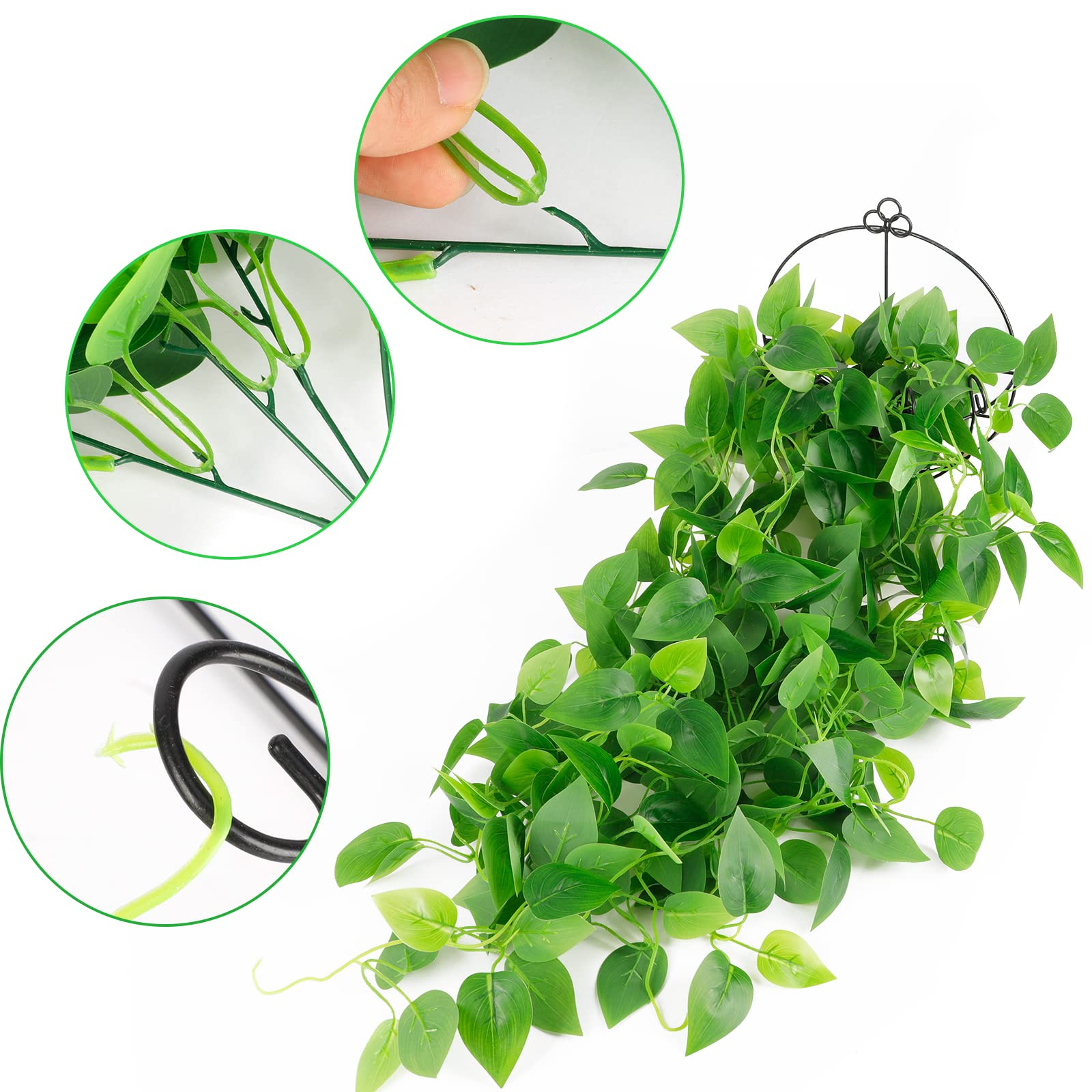 4 Pack 3.6FT Artificial Ivy Vine Hanging Plants - Fake Greenery for Home Decor, Bedroom, Patio, Wedding - Indoor Outdoor Wall Hanging Decor for Living Room, Office, Balcony