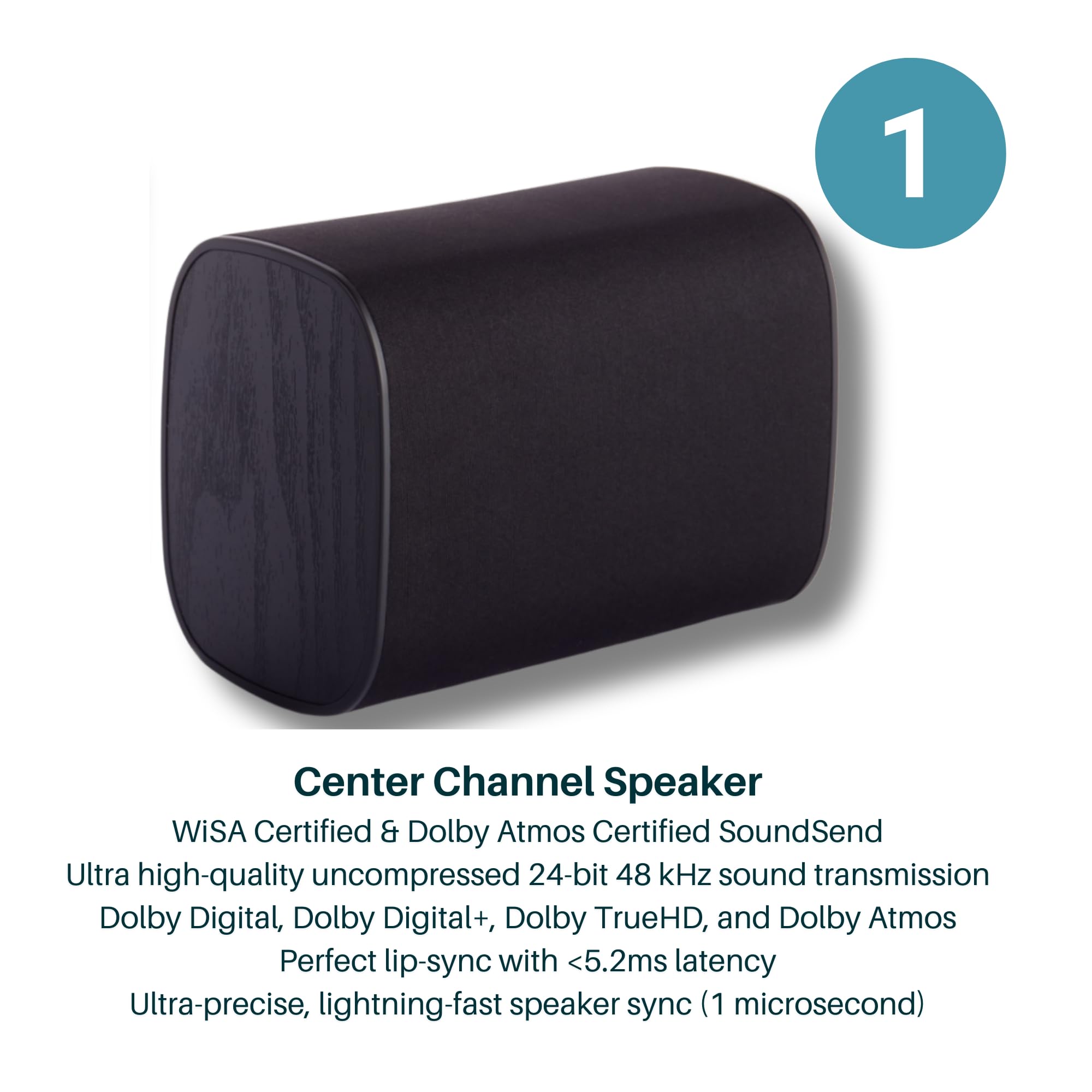Platin Milan 5.1 Wireless Surround Sound Speaker System - WiSA Certified Home Theater for Smart TVs with SoundSend Transmitter | No Receiver Needed | Perfect for Movie Nights & Gaming