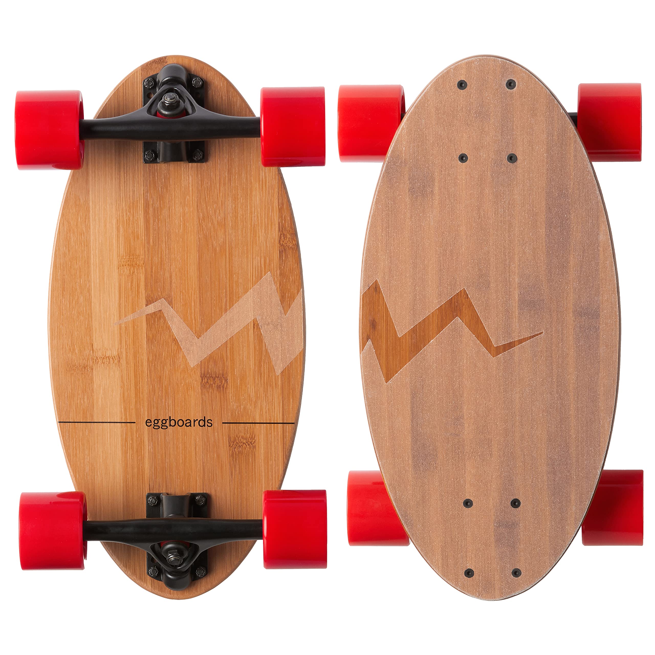 Mini Longboard - Original Portable Bamboo Cruiser Skateboard for Adults | Smooth Ride & Easy to Carry | Perfect for Beginners & Experienced Riders | Complete Egg Shape Longboard for Commuting, Campus Cruising & Beach Riding