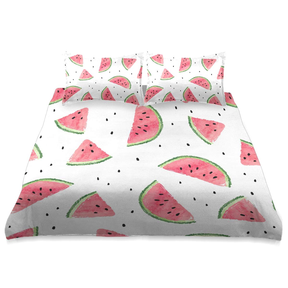 Pink Watermelon Print Queen Size Comforter Set - 90x90 Inch All Season Soft & Comfortable Bedding - Perfect for Kids' Rooms, Dorm Decor & Summer Themed Bedrooms
