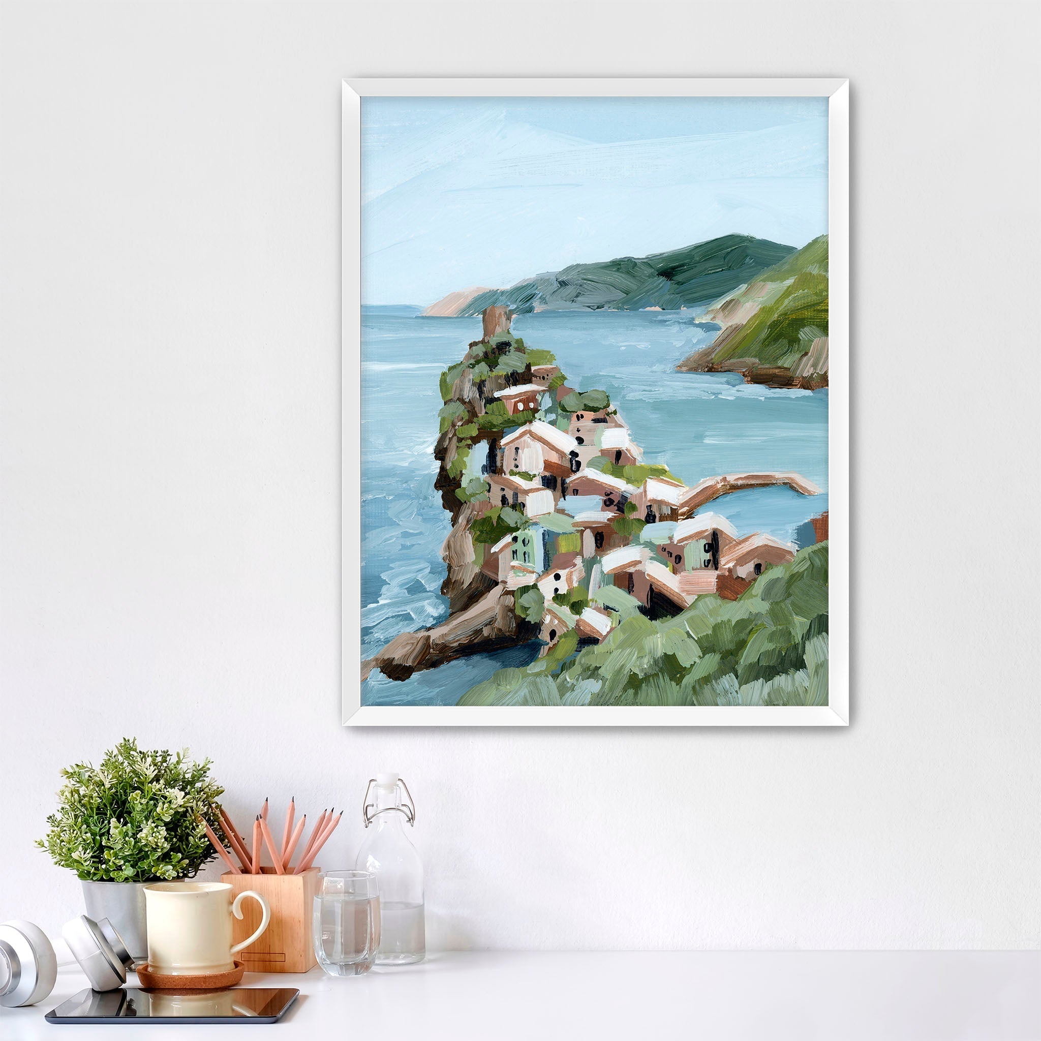Cliffs of Vernazza Art Print - Stunning Italian Coastal Landscape Wall Decor for Living Room, Bedroom & Office | Perfect Home & Gift Idea