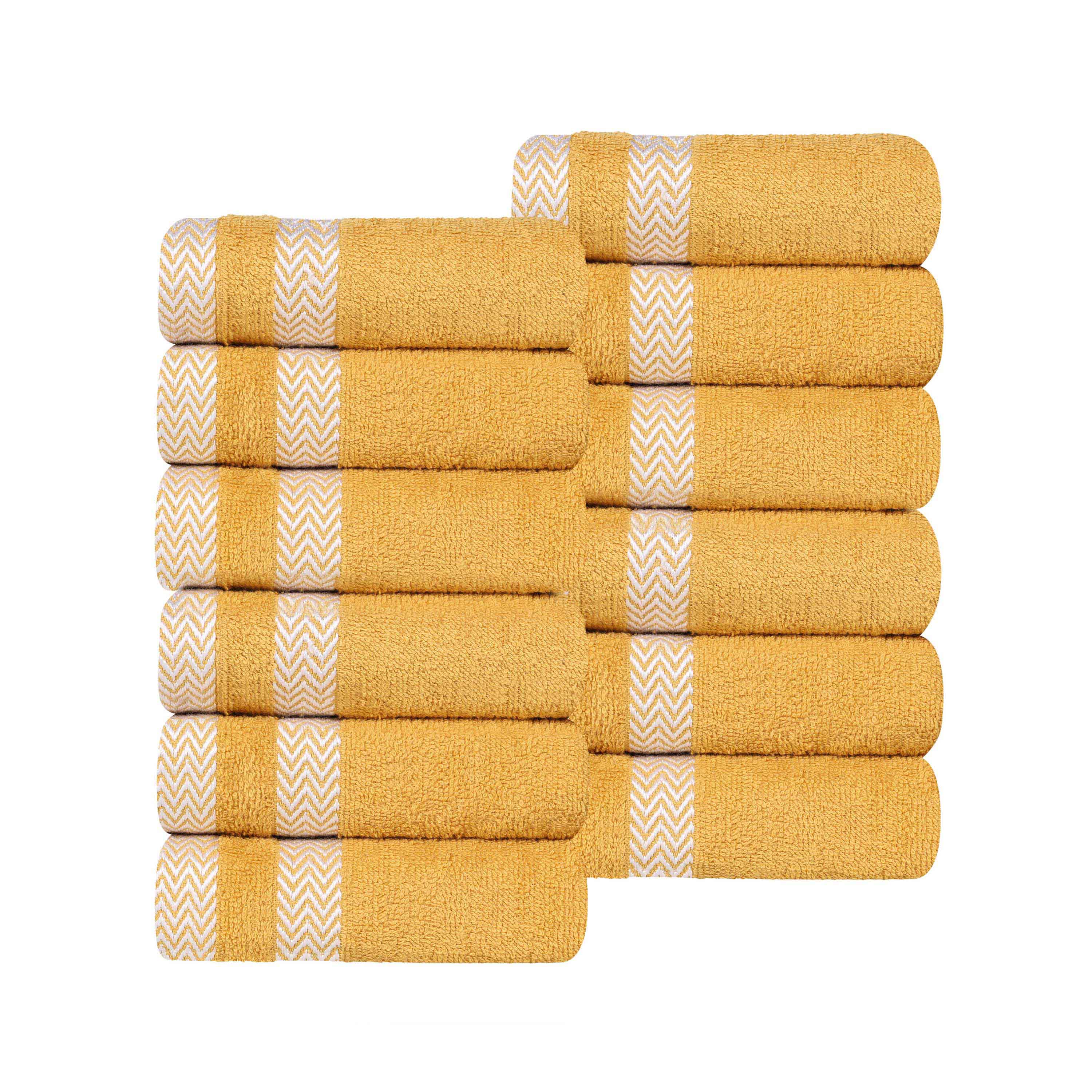 Premium 12-Pack Medium Weight Cotton Face Towels & Washcloths – Soft, Absorbent for Bath, Spa, and Skincare Routine