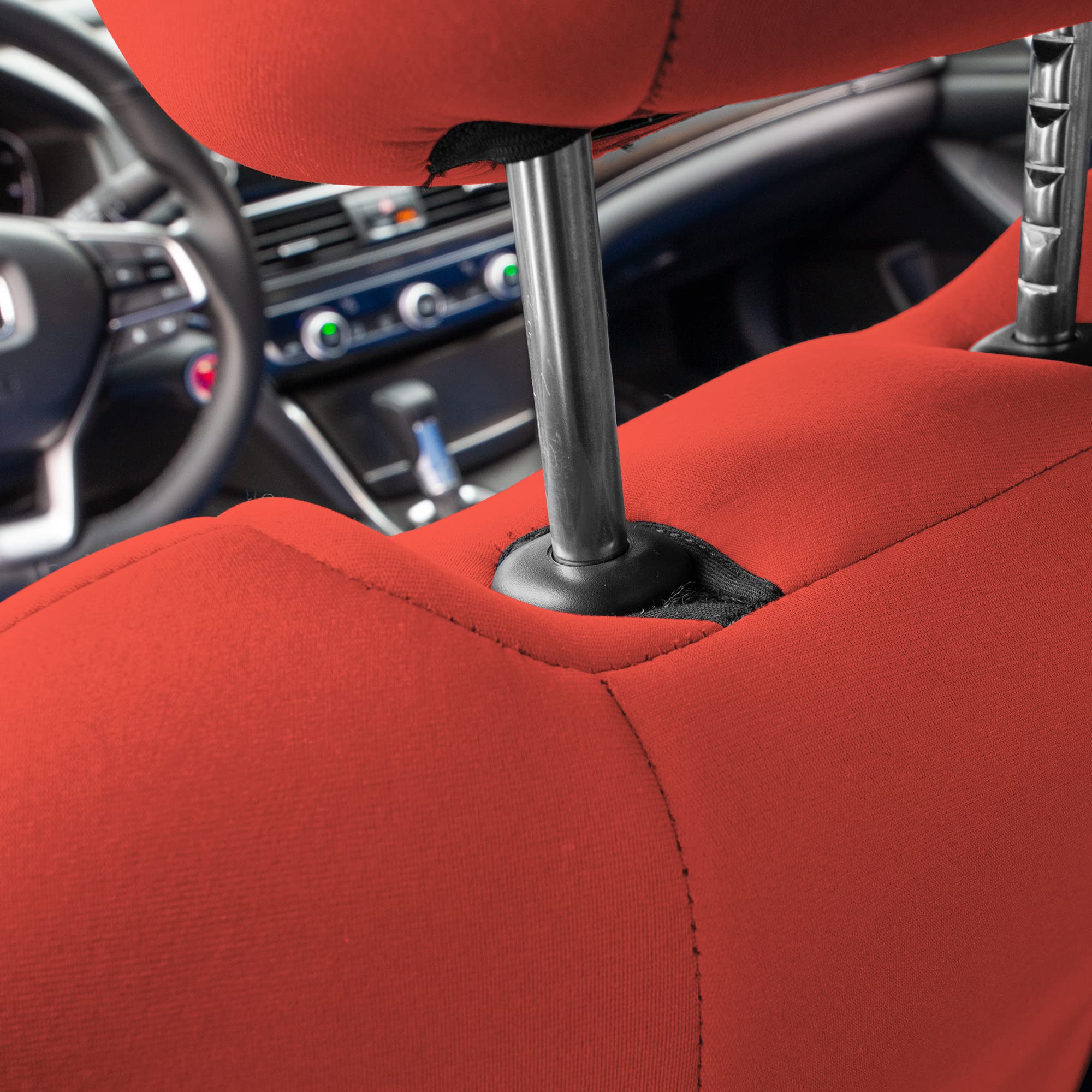 FH Group Custom Fit Seat Covers for 2018-2022 Honda Accord (Touring/Sport/SE/EX/EX-L) - Front Set, Red Neoprene Waterproof Car Seat Protectors | Perfect for Daily Commuting, Road Trips & Outdoor Adventures