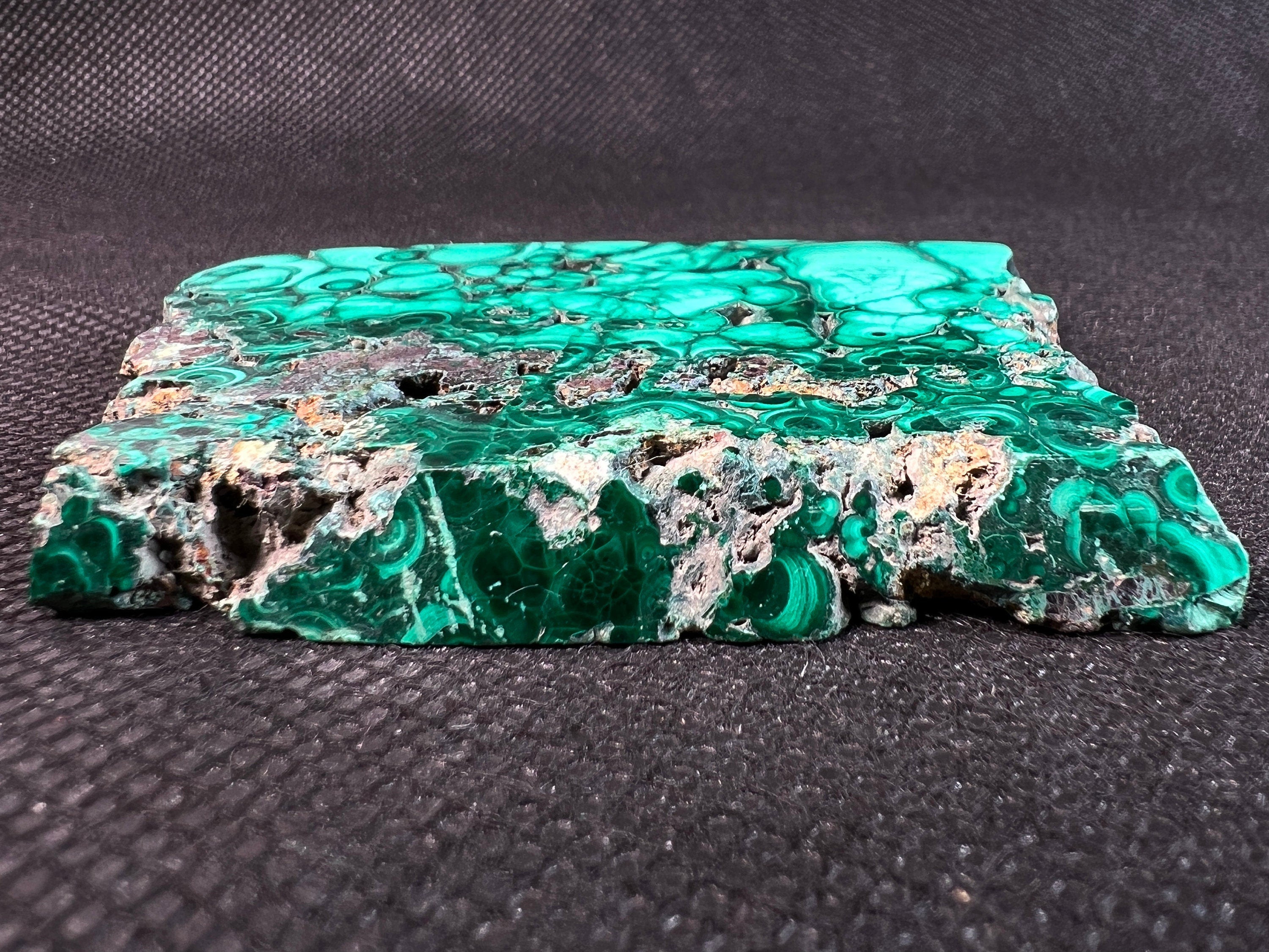 Natural Green Malachite Crystal Slab - Premium Raw Stone for Jewelry Making, Unique Spiritual Gift, Home & Office Decor (50461) - Perfect for Meditation Spaces, Healing Crystals Collection & DIY Craft Projects