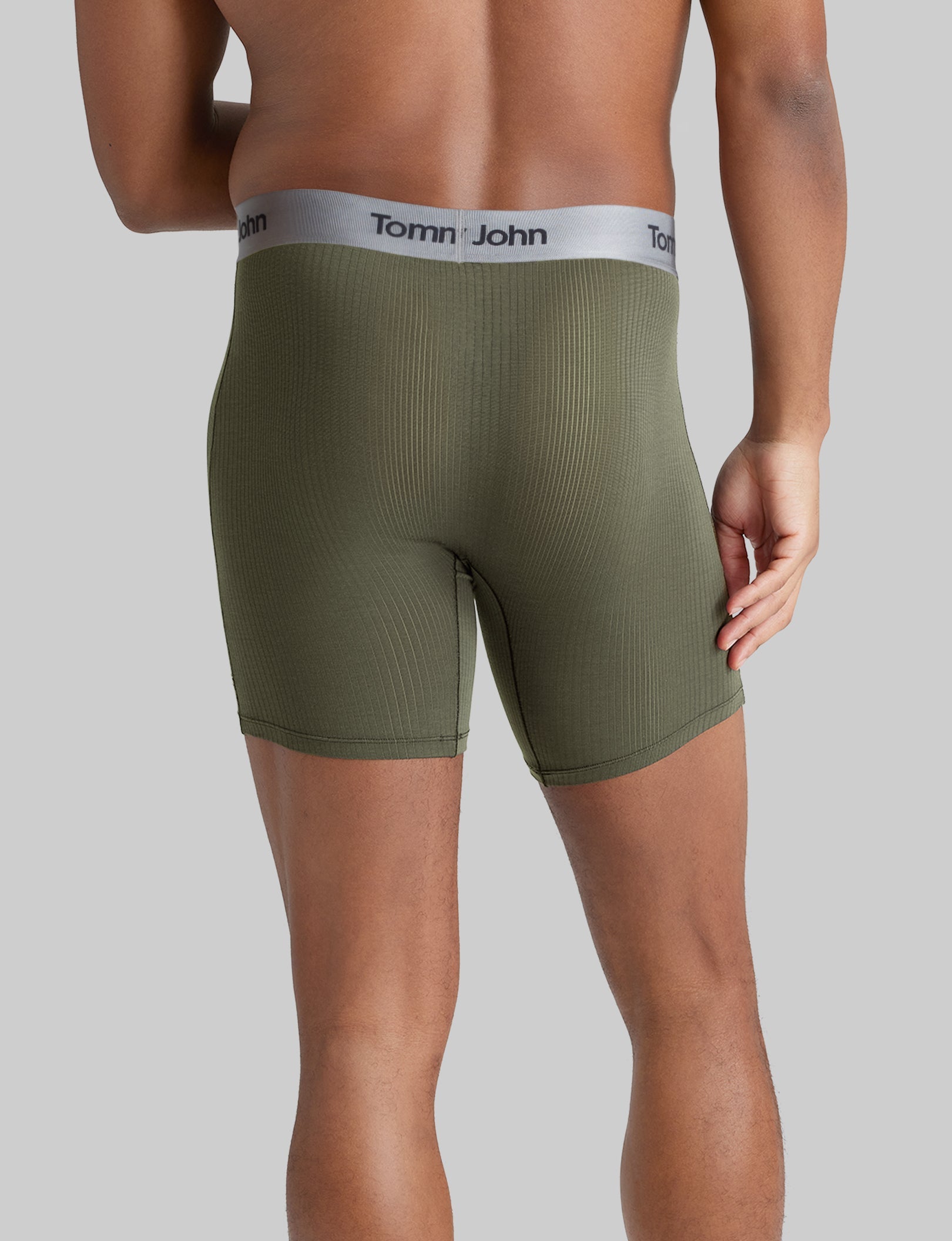 Premium Second Skin Luxe Rib Mid-Length Boxer Briefs - 6 Pack | Ultra-Soft Breathable Underwear for Men | Perfect for Workout, Lounge & Everyday Comfort