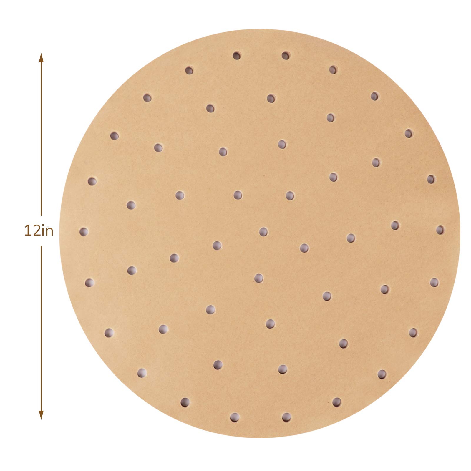 Beasea 12 Inch Air Fryer Parchment Paper Liners - 200pcs Unbleached Round Sheets for Air Fryer, Steaming Basket & Cooking - Perfect for Healthy Frying, Baking & Meal Prep