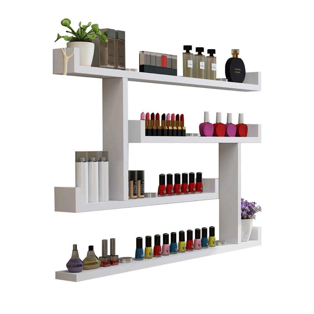 TIEAOOG Cosmetic Shelf - Wall Mount Nail Polish Display Stand for Salon & Home, Modern Acrylic Organizer for Nail Art Supplies (Color C) - Perfect for Nail Shops, Bedroom & Bathroom Storage