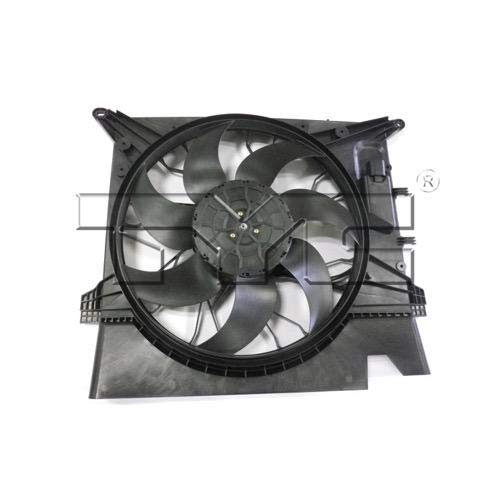 GO-PARTS Radiator Cooling Fan Assembly Replacement for 2003-2011 Volvo XC90 - Compatible with 2.9L L6, 2.5L L5, 4.4L V8, 3.2L L6 Engines - Single Fan Assembly Part# 306800053-PFM - Perfect for Engine Overheating Prevention & Cooling System Repair