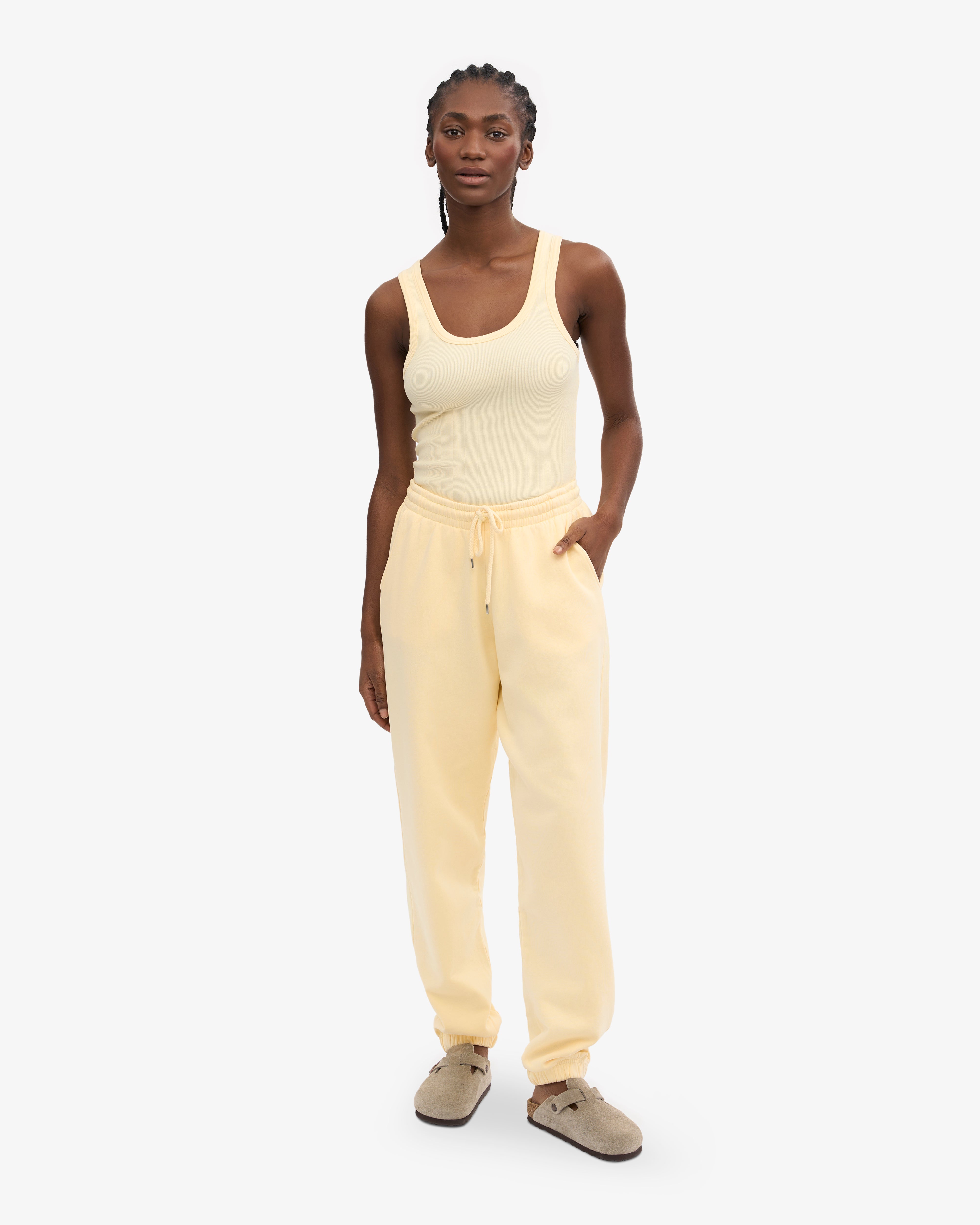 Organic Cotton Sweatpants for Women - Soft Yellow Comfortable Lounge Pants | Perfect for Yoga, Running, Home Relaxation & Casual Wear