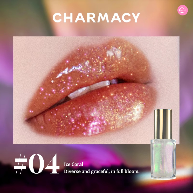 CHARMACY Aurora Prism Lip Gloss - Shimmering Hydrating Lip Gloss with Vitamin E | Perfect for Everyday Wear, Parties & Special Occasions