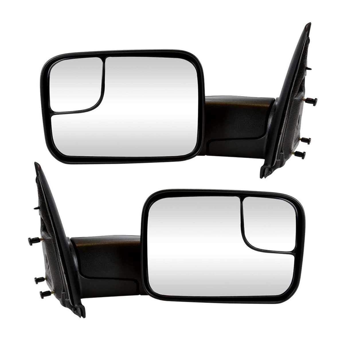 Gevog Replacement Side Mirrors for 2005-2009 Dodge Ram 2500 3500 & 2002-2009 Ram 1500 - Manual Tow Mirror Pair - Perfect for Towing, Hauling & Off-Road Driving