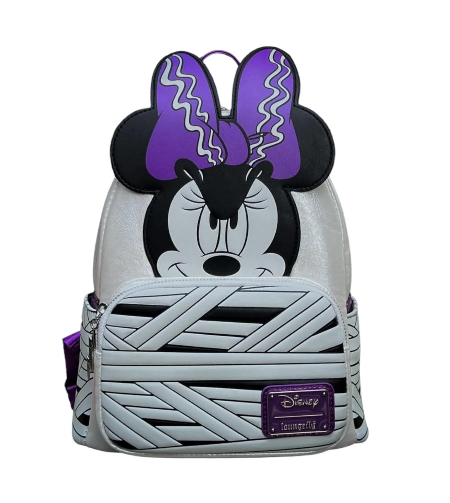 Disney Loungefly Bride of Frankenstein Minnie Mouse Mini Backpack for Women - Cute Gothic Crossbody Purse for Halloween, Cosplay & Disney Park Outfits