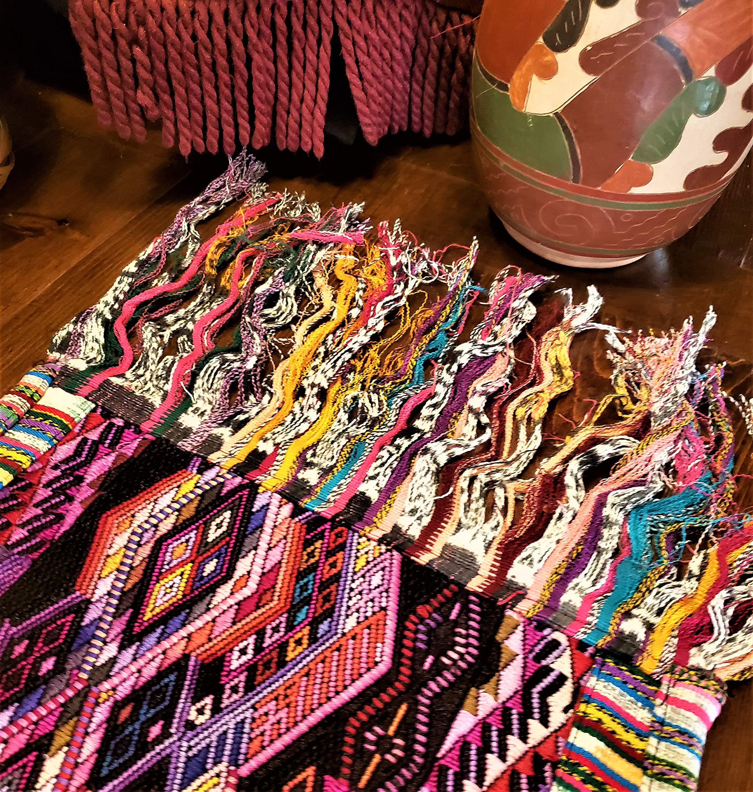 Vibrant Guatemalan Huipile Table Runner - Handwoven Cotton Textile for Dining Table Decor, Boho Home Accent, and Cultural Gift Idea