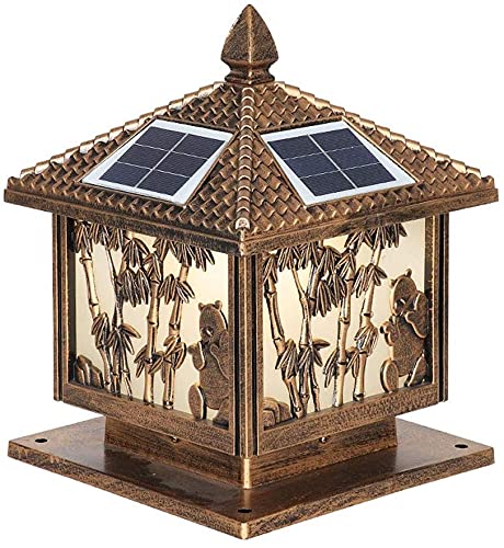 Solar Powered Outdoor Column Head Lamp - Waterproof Garden Light for Lawn, Backyard, Gate Post & Wall - Decorative Lighting for Garden, Villa & Household Use