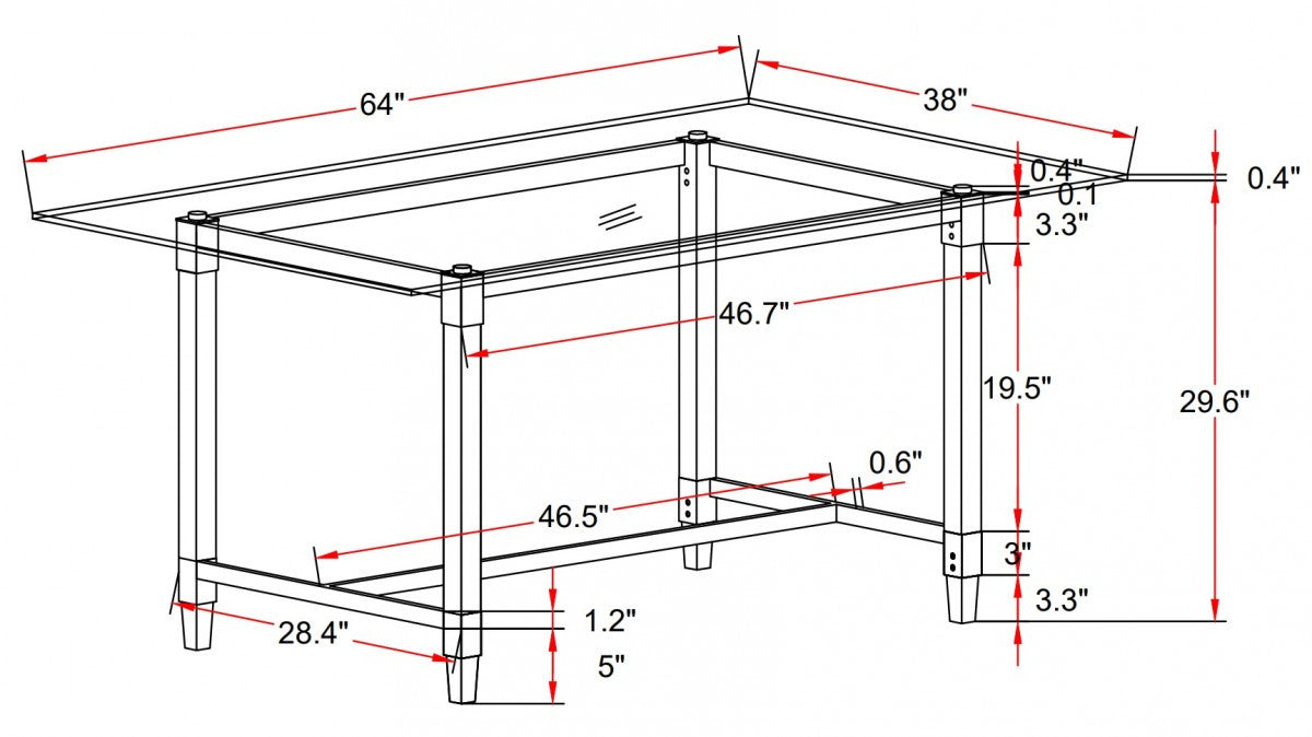 Colton Silver Dining Table - Modern & Elegant for Home, Kitchen, and Dining Room Decor