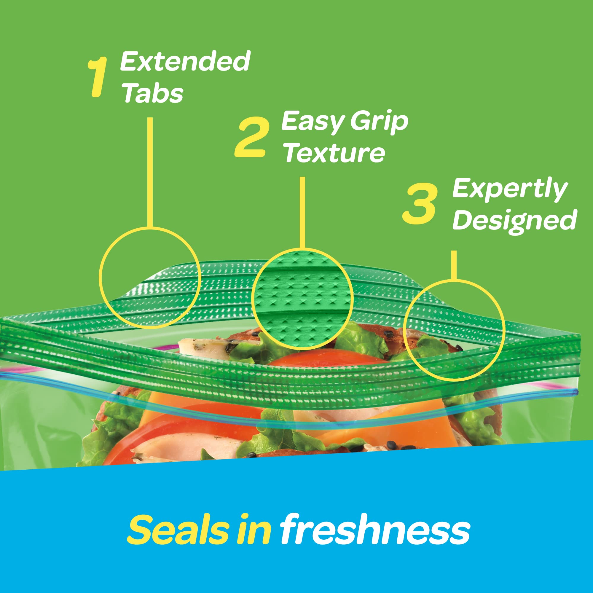 Pixar Themed Ziploc Sandwich Bags - 66 Count Plastic Storage Bags with Grip 'N Seal Technology for Lunches, Snacks & Food Storage - Perfect for School, Work & Picnics