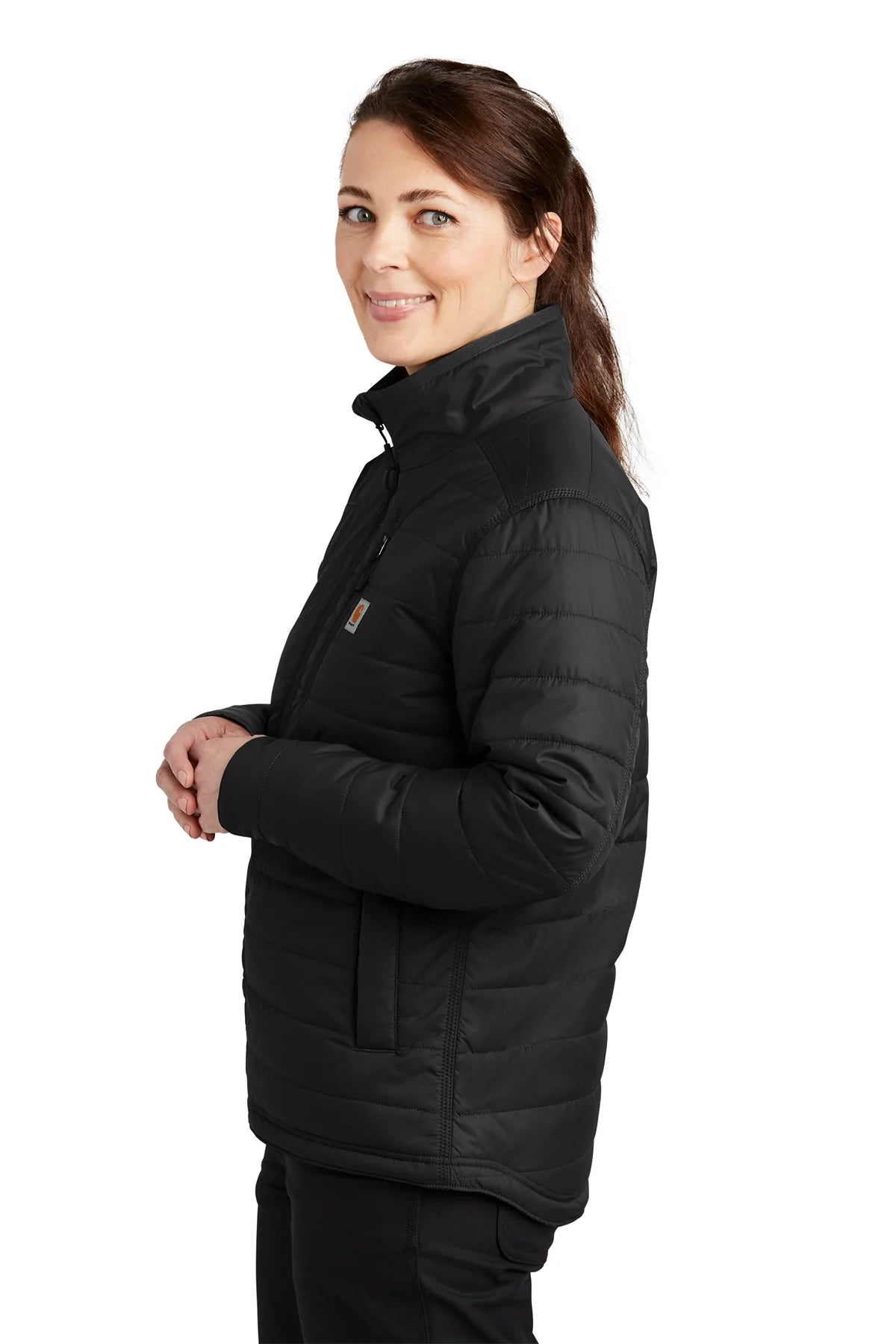 Carhartt Women's Gilliam Branded Jacket - Black | Durable Workwear for Outdoor Activities, Construction & Winter Wear