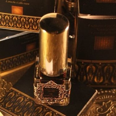 Premium Black Musk Solid Perfume 7ml - Unisex Natural Attar Fragrance Spray with Pure Kashmiri Saffron - Sharif Laroche's Luxury Collection for Evening Wear & Special Occasions