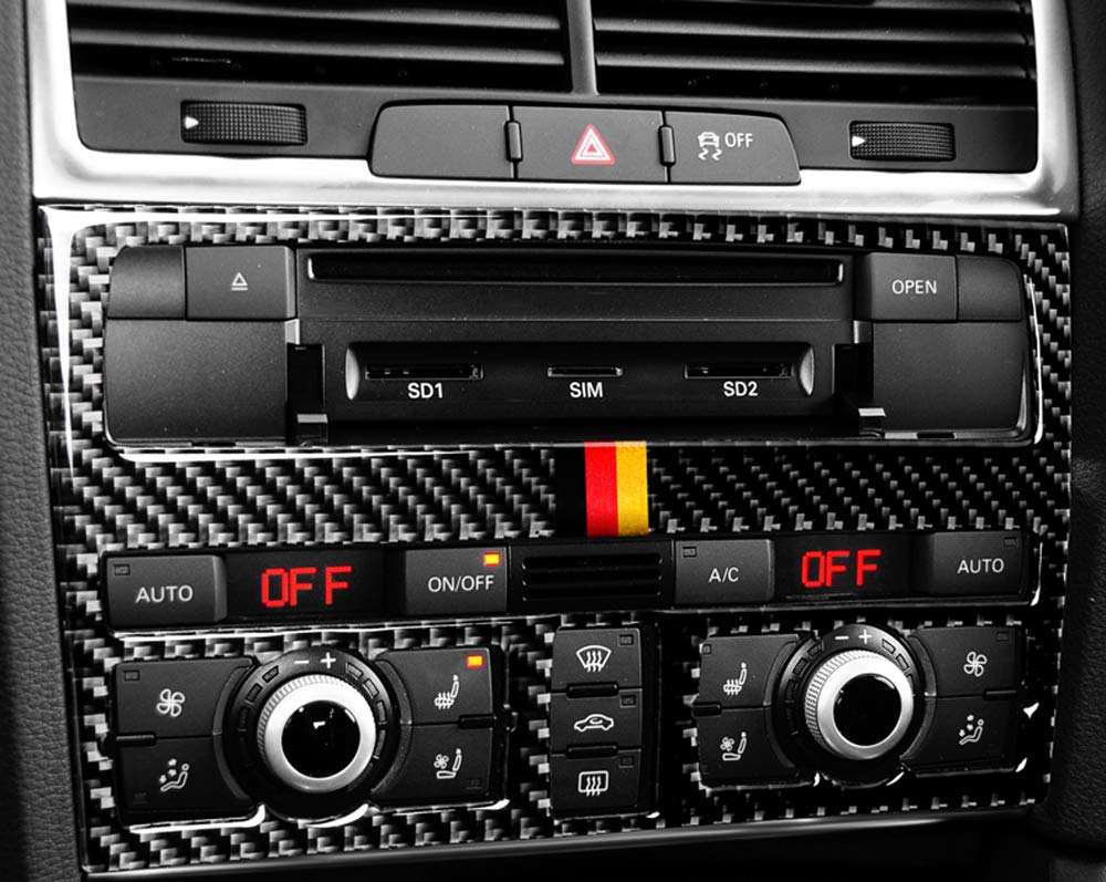 Carbon Fiber Car Interior Accessories - Center Control CD Panel Stickers & Decals for Car Styling | Upgrade Your Vehicle Interior for a Sporty Look