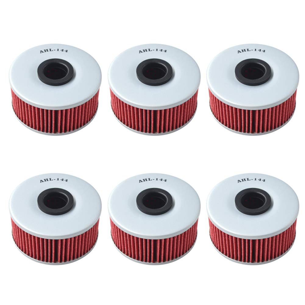 AHL 144 Oil Filter Compatible with 1986-1989 & 1991 Yamaha YX600 Radian 600 Motorcycle - 6 Pack - High Performance Engine Protection for Smooth Riding