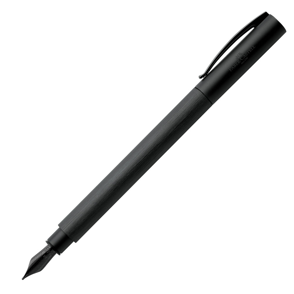Faber-Castell Ambition Fountain Pen - Premium All Black Design for Writing, Calligraphy & Gift Giving - Perfect for Professionals, Students & Collectors