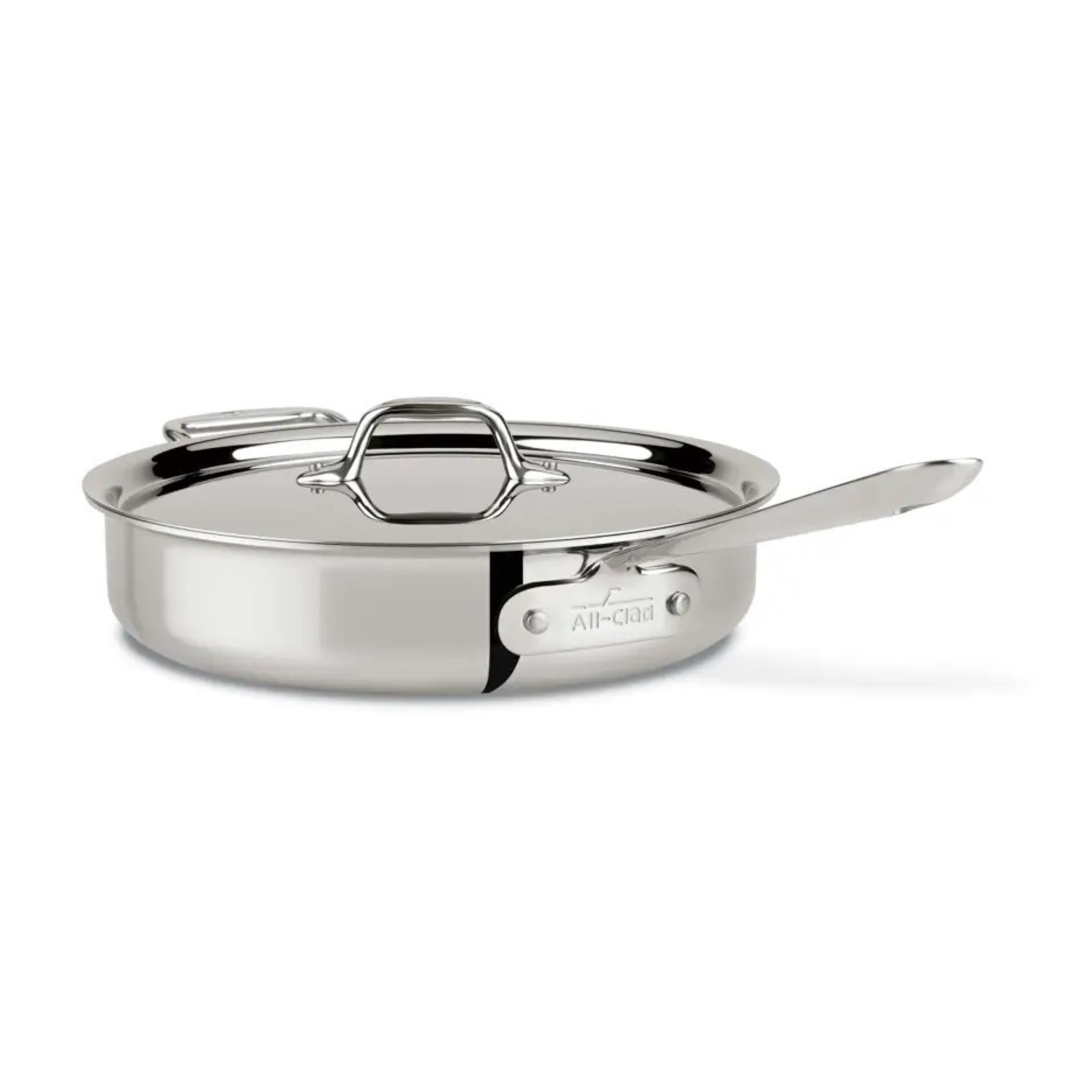 All-Clad D3 Stainless Steel Saute Pan with Lid - 3-Ply Bonded Cookware for Professional Cooking & Home Kitchens - Perfect for Searing, Sauteing & Simmering